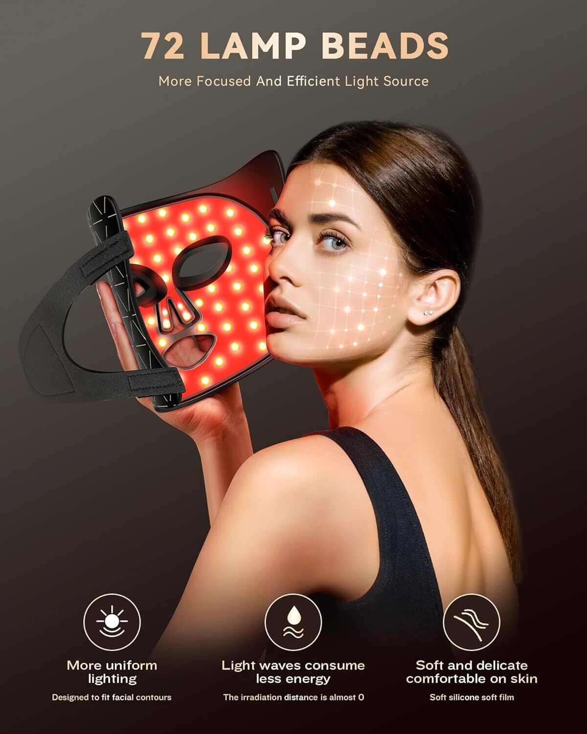 LED Light Therapy Mask Skin Care Mask, LED Red Light Therapy 630nm & 830nm