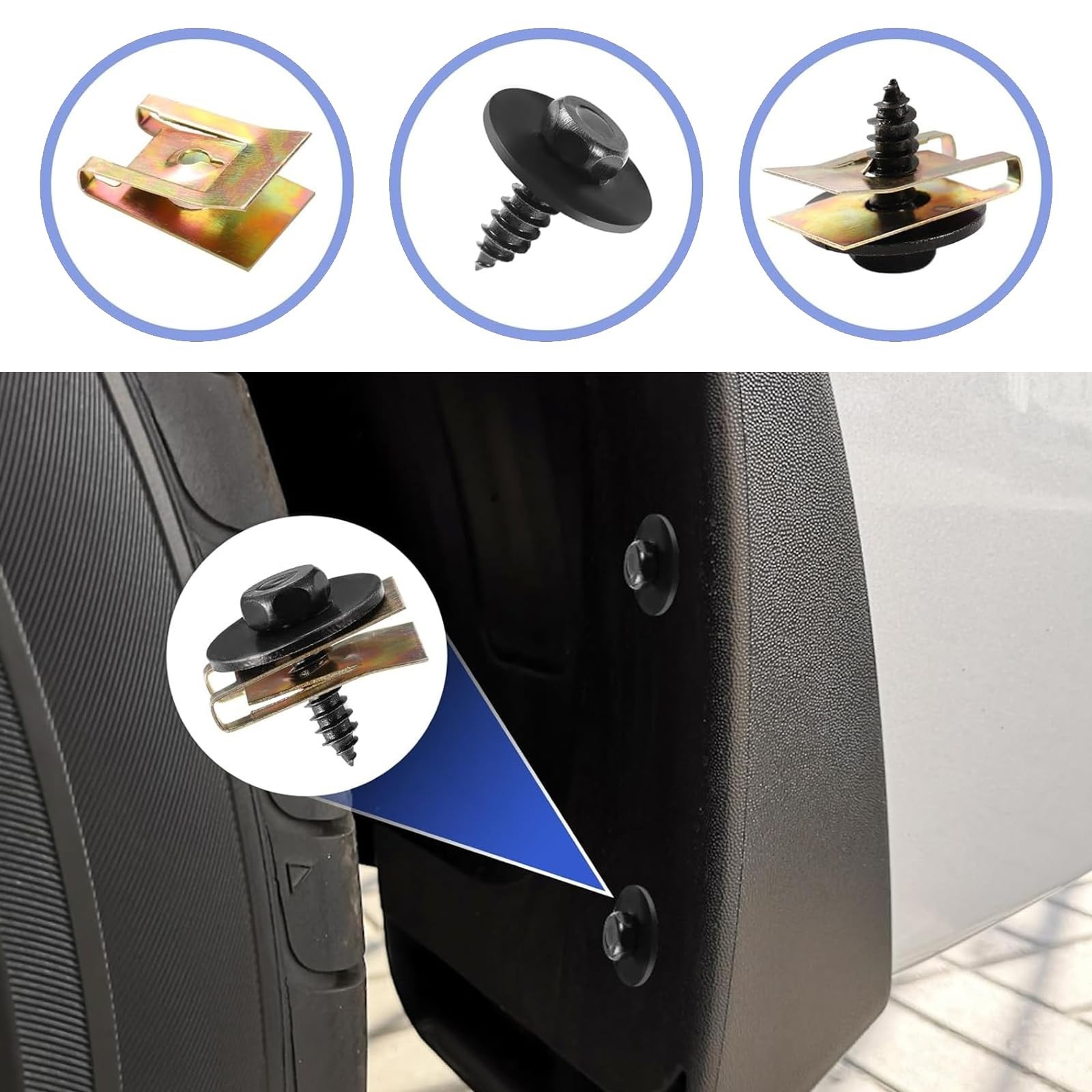 100 PCS Car Body Fasteners Assortment Kit, Bumper Fender Splash Guard Screws …
