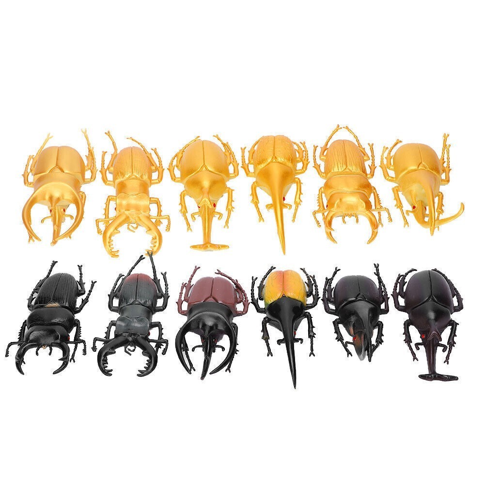 6pcs Simulation Insect Model Halloween Trick Props NonToxic PVC Insect