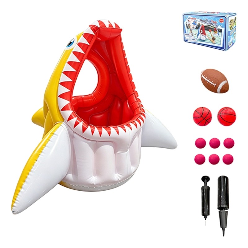 Easter Inflatable Shark Rings Interactive Game Sport Funny Toy For Backyard Pool