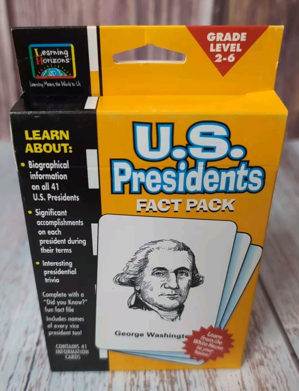 US Presidents Fact Pack Flash Cards Educational Information 41 Cards to Bush Sr.