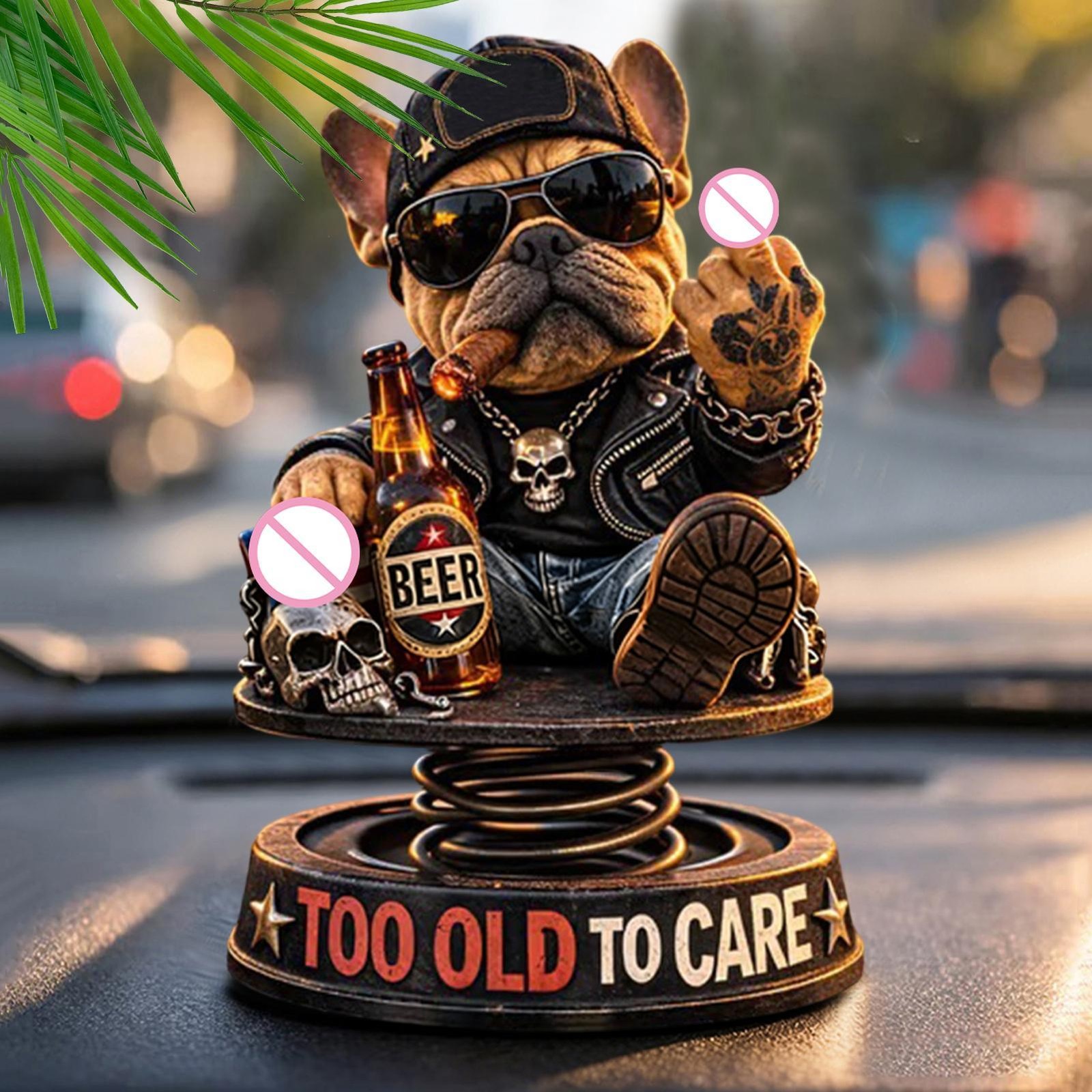Dashboard Accessories Cute Funny Non Slip Resin Fun Car Accessories Dog Figures