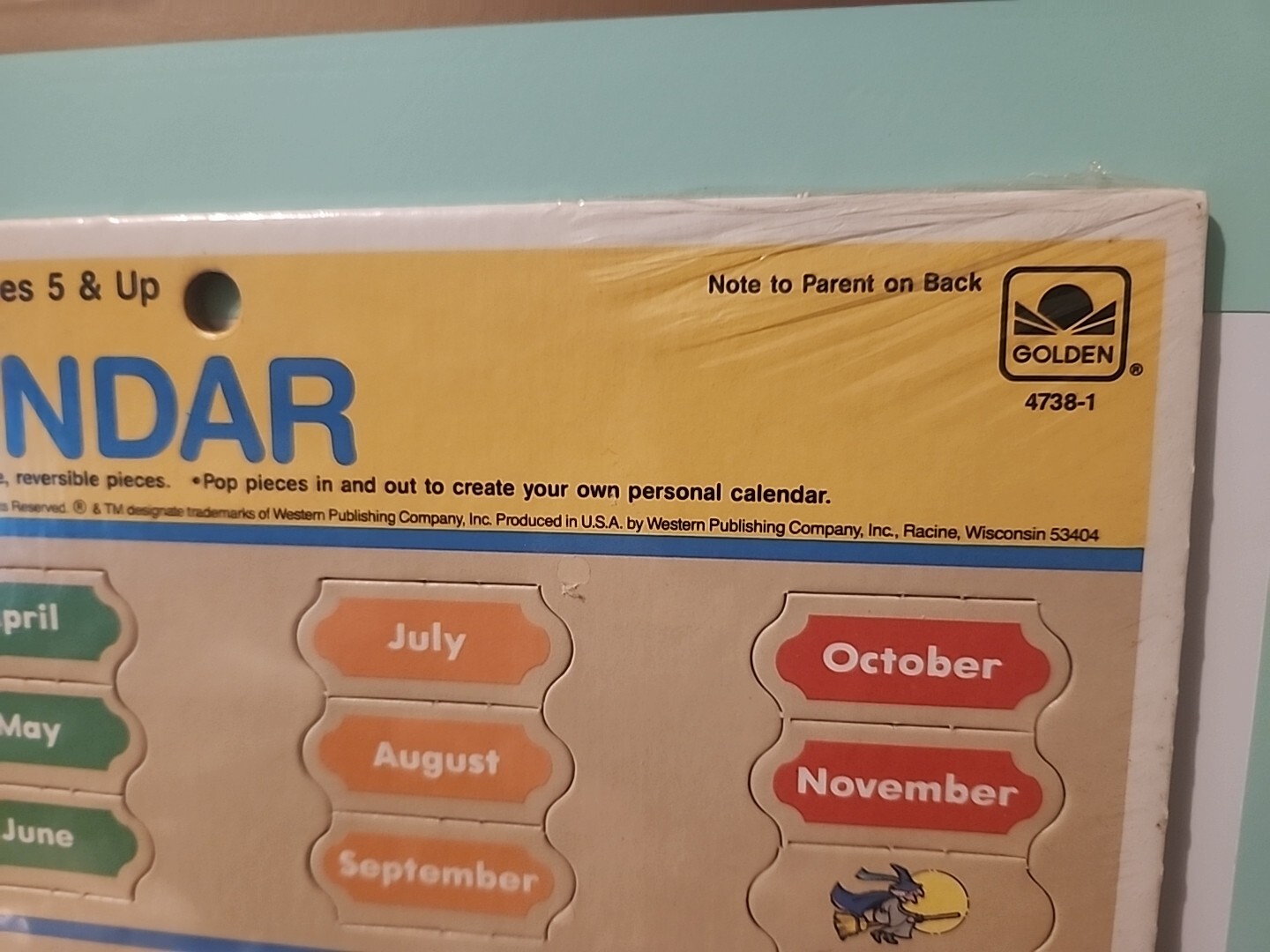Vintage 1985 Golden Step Ahead School Classroom Calendar Learning Board 80’s NEW