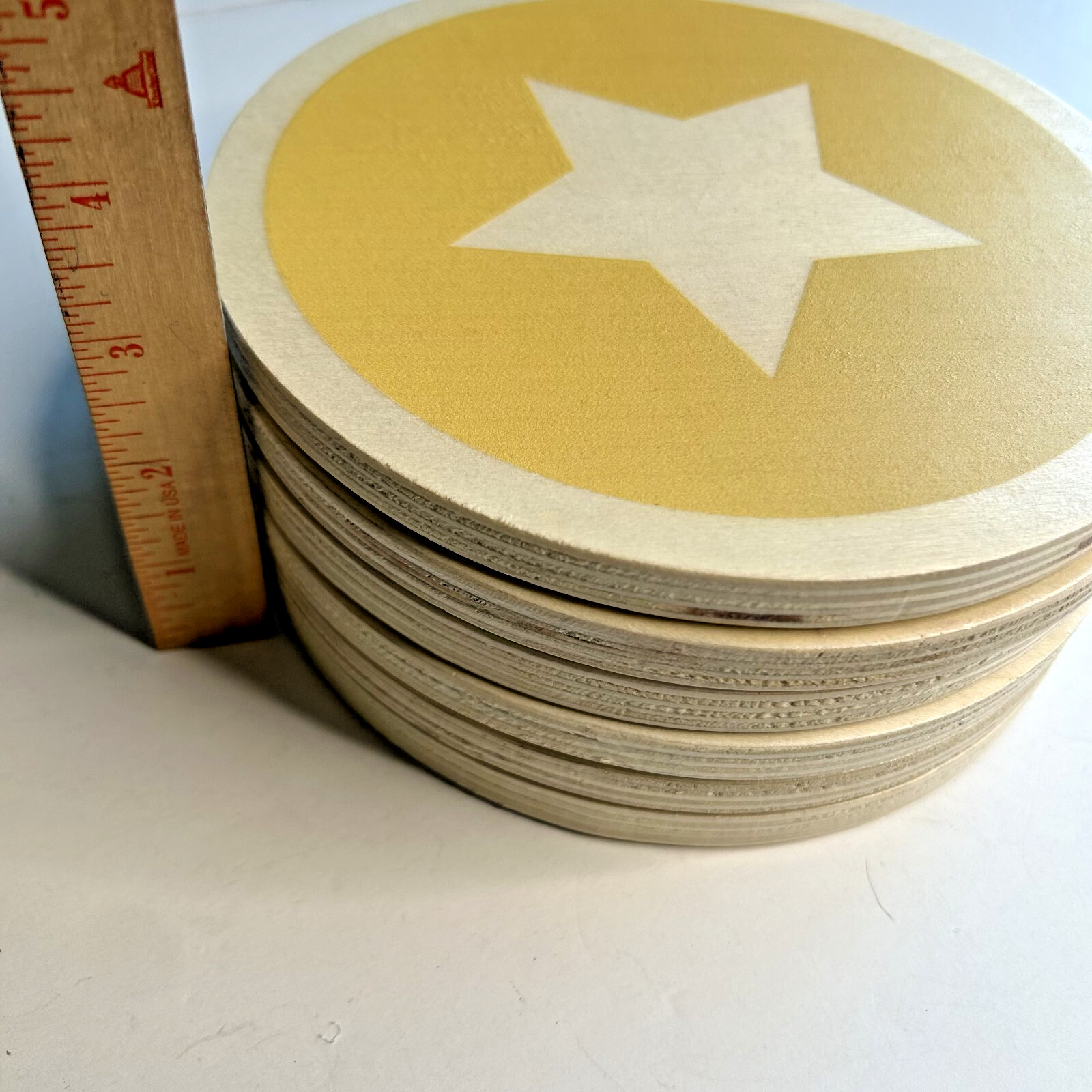 Montessori Wooden Shapes Stepping Stones 7″ Balance Colors Learning Game 6 Pcs