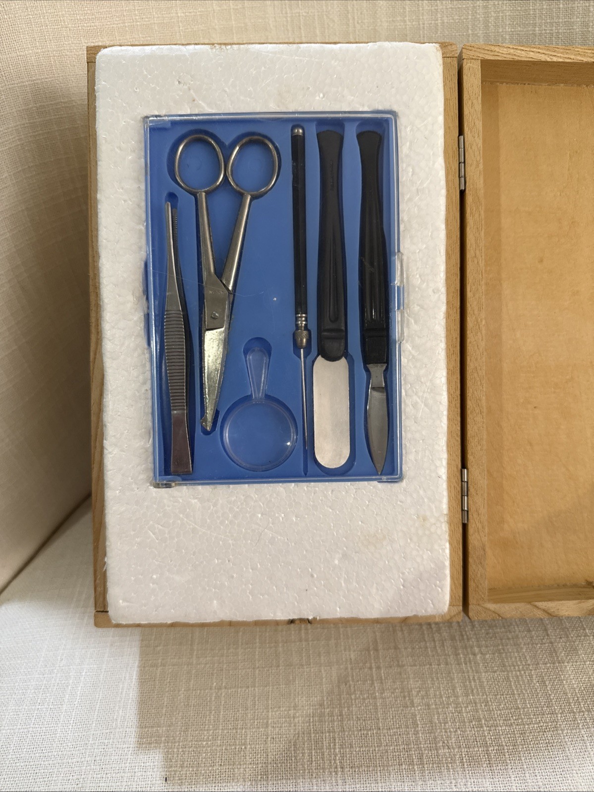 Vintage Monolux No. 6030 Microscope Kit 100x–750x Japan Wood Case READ