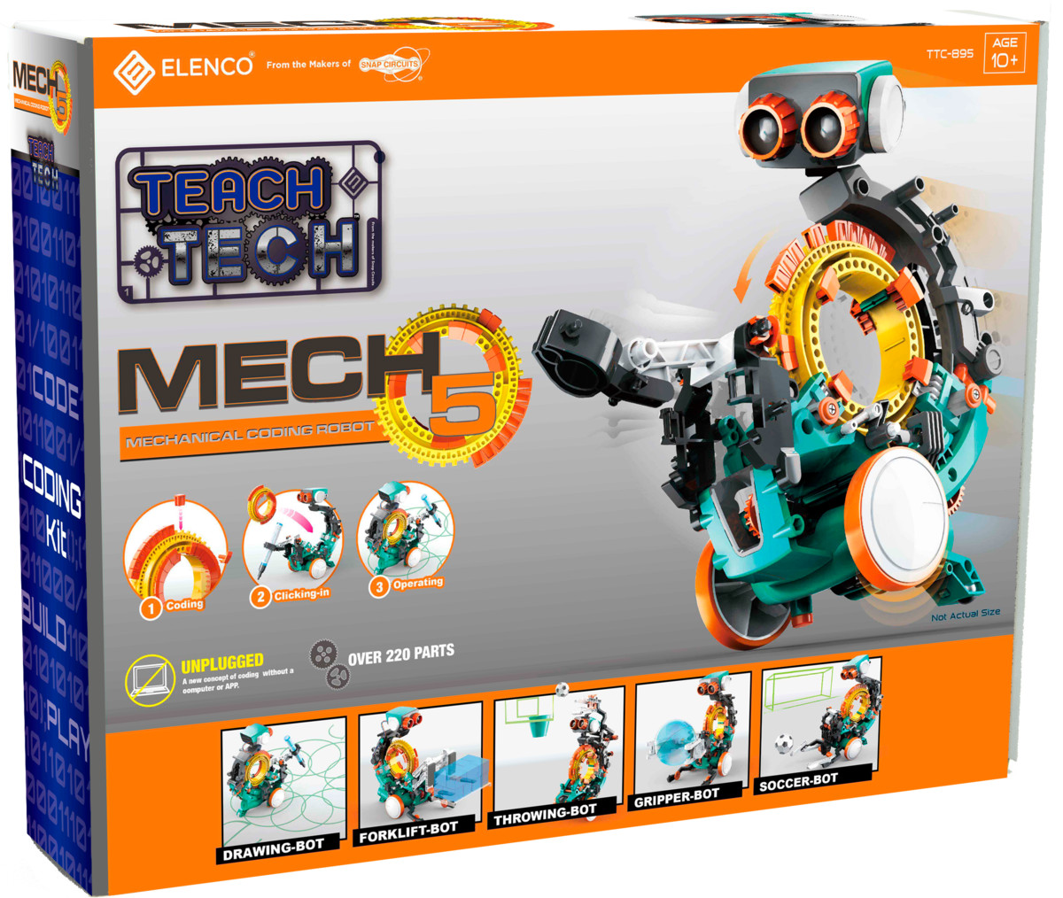 Elenco Electronics TTC-895 Mech-5 Mechanical Coding Robot Kit