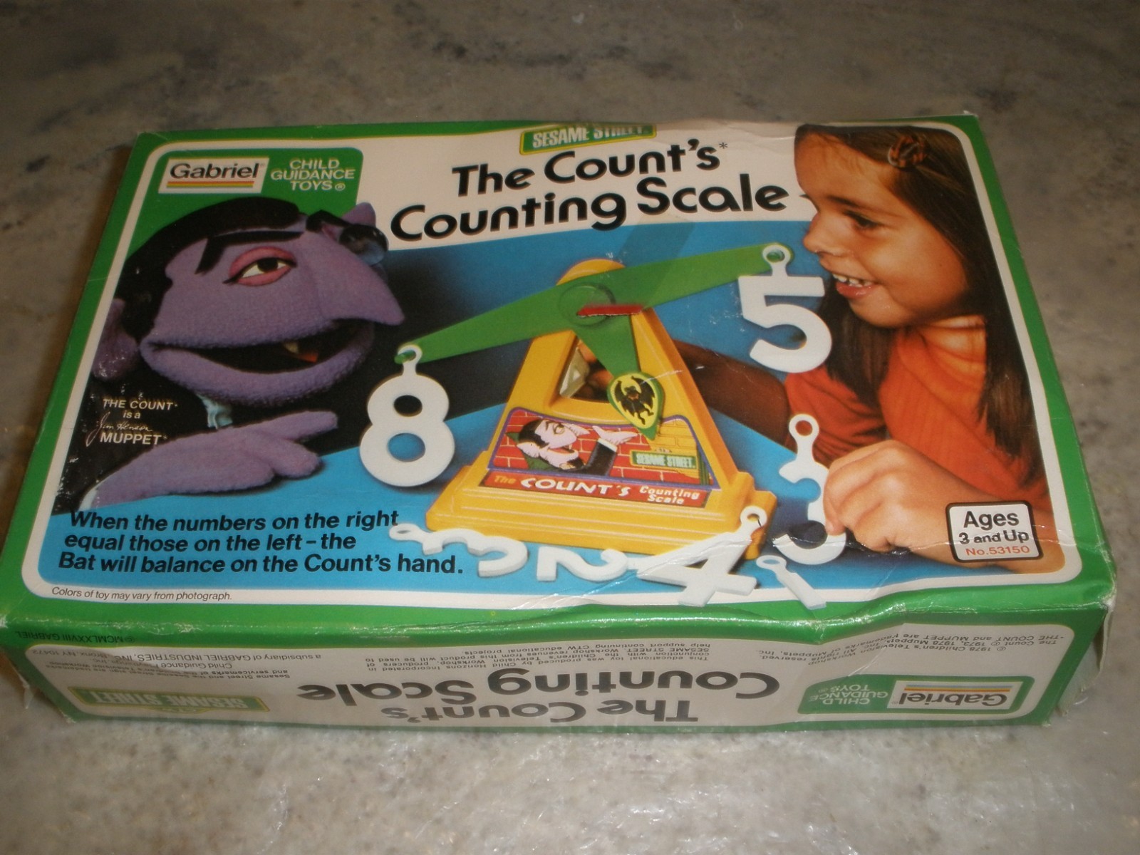 GABRIEL CHILD GUIDANCE TOYS SESAME STREET THE COUNT’S COUNTING SCALE BOX 1978