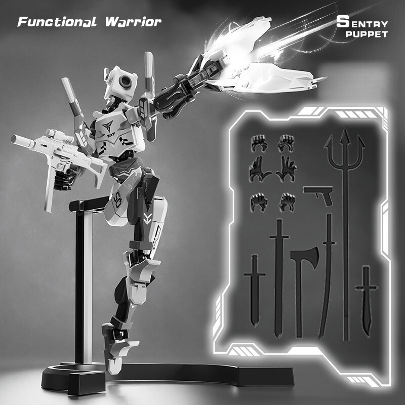 Mechanical Sentinel Magnetic Humanoid Multi-Gesture Fully-Joint Movable Assembly
