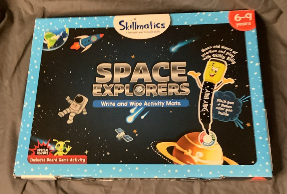 Skillmatics Write And Wipe Activity Mats SPACE EXPLORERS Ages 6-9