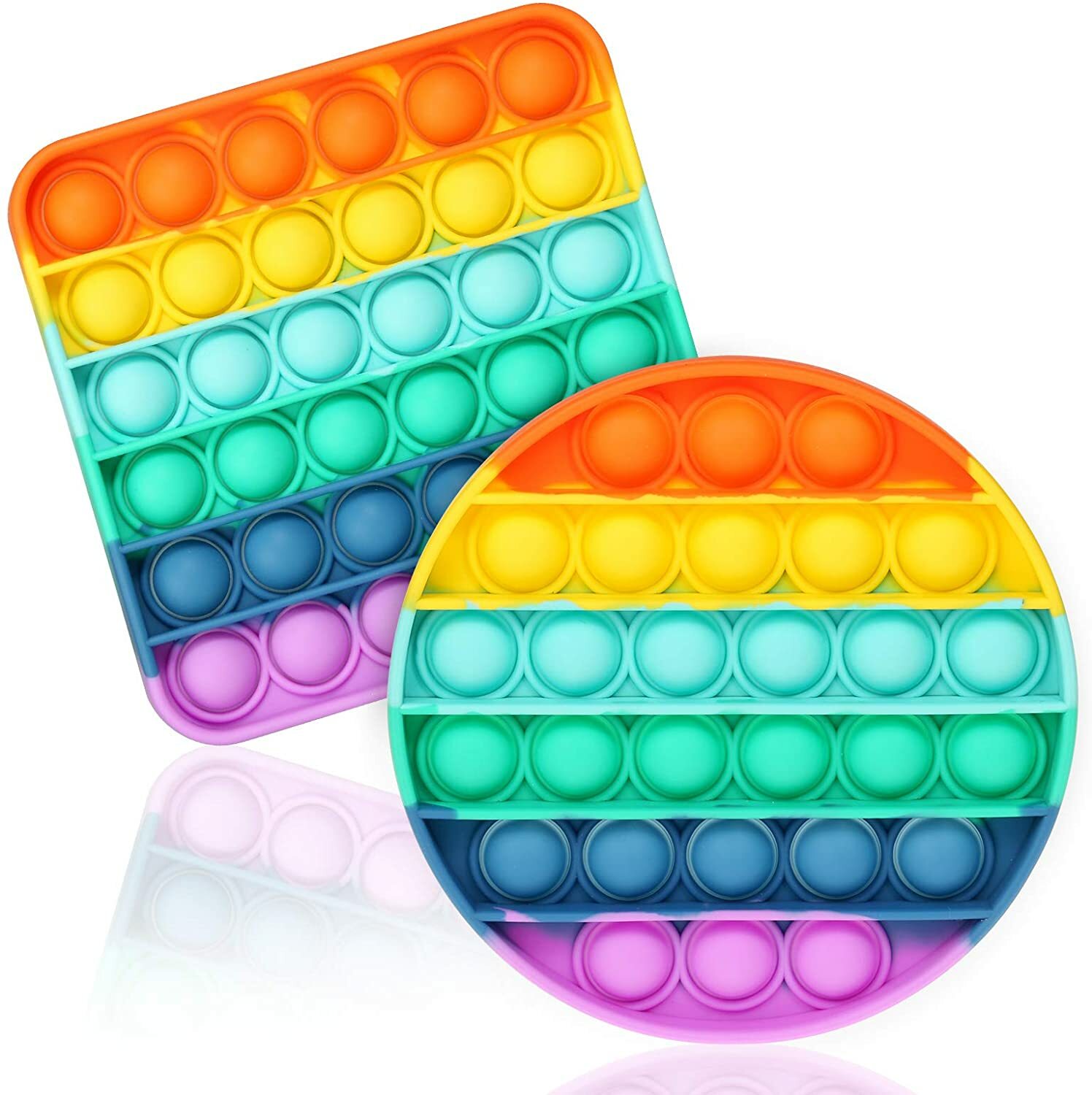 Pop Push Fidget Toy Bubble Sensory Stress Relief Kids Family Games Square Game