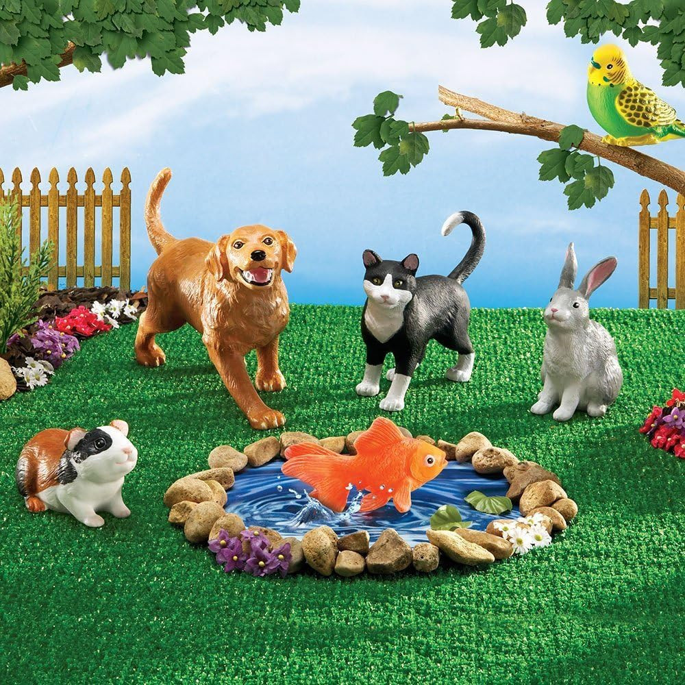 Jumbo Domestic Pets – 6 Pieces, Ages 2+ Preschool Pet Toys, Classroom Desk Pets,