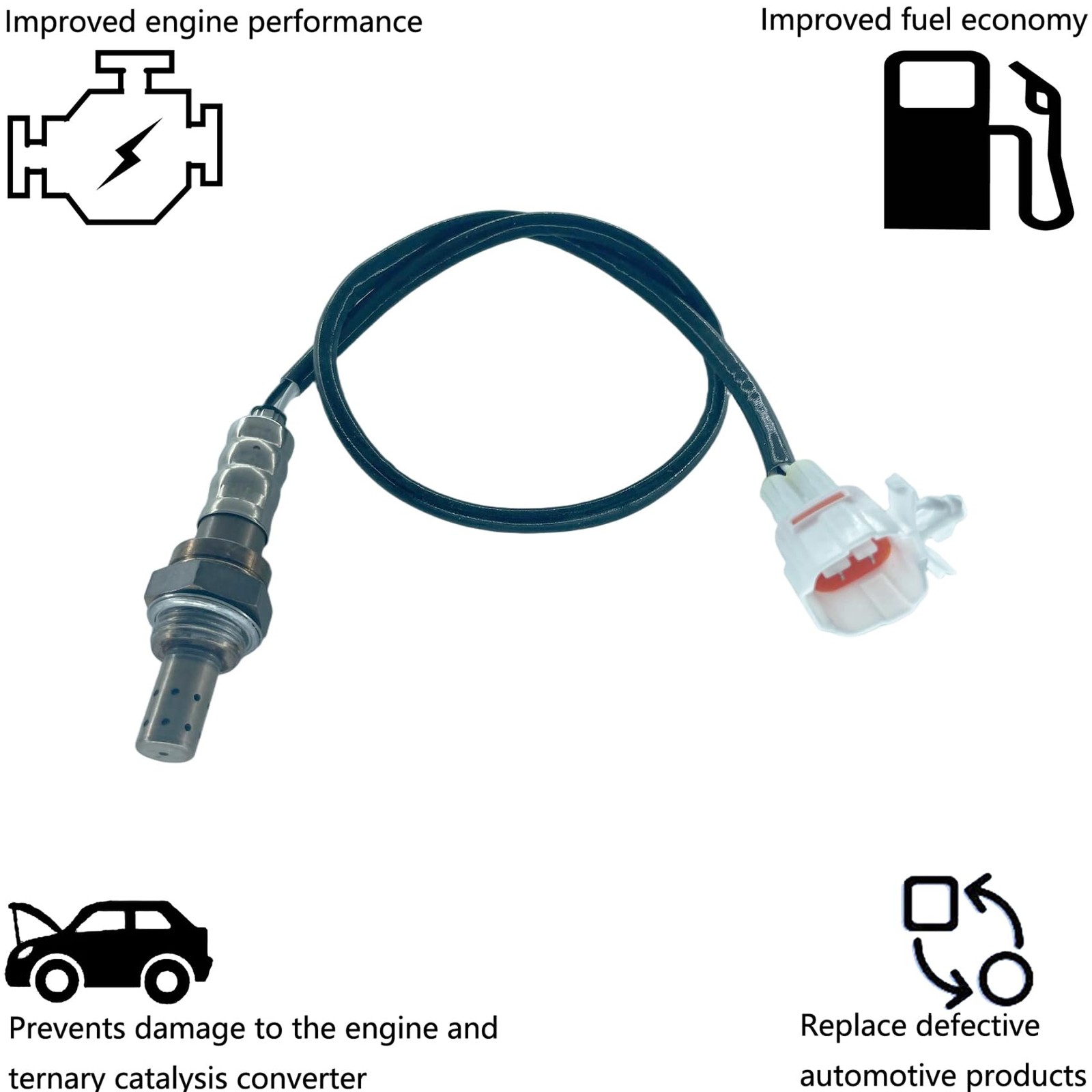Dropwater Downstream Rear O2 Oxygen Sensor Compatible with Chevy 2003 Black