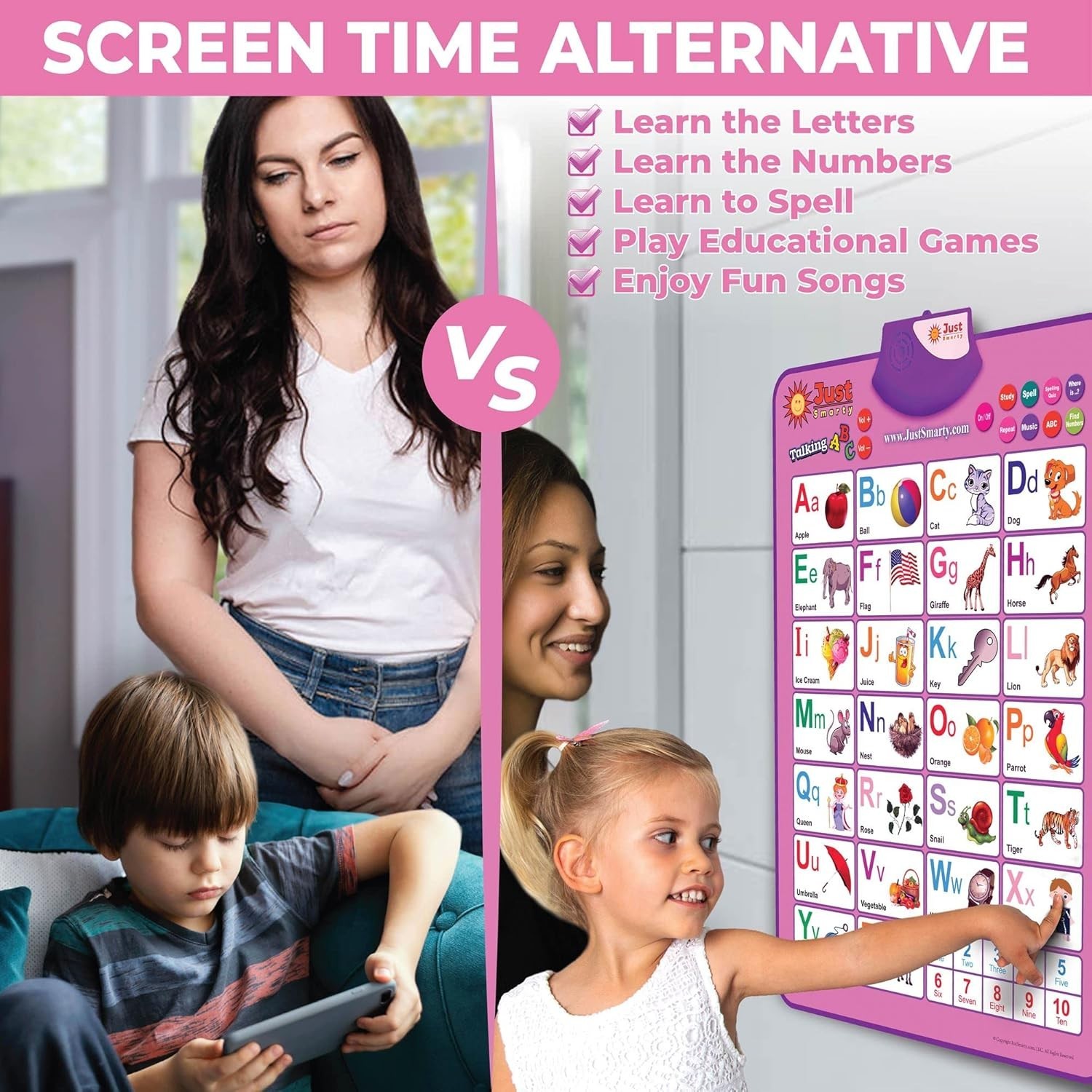 Interactive Alphabet Wall Chart | Talking ABCs & 123s Music Poster | Learning…