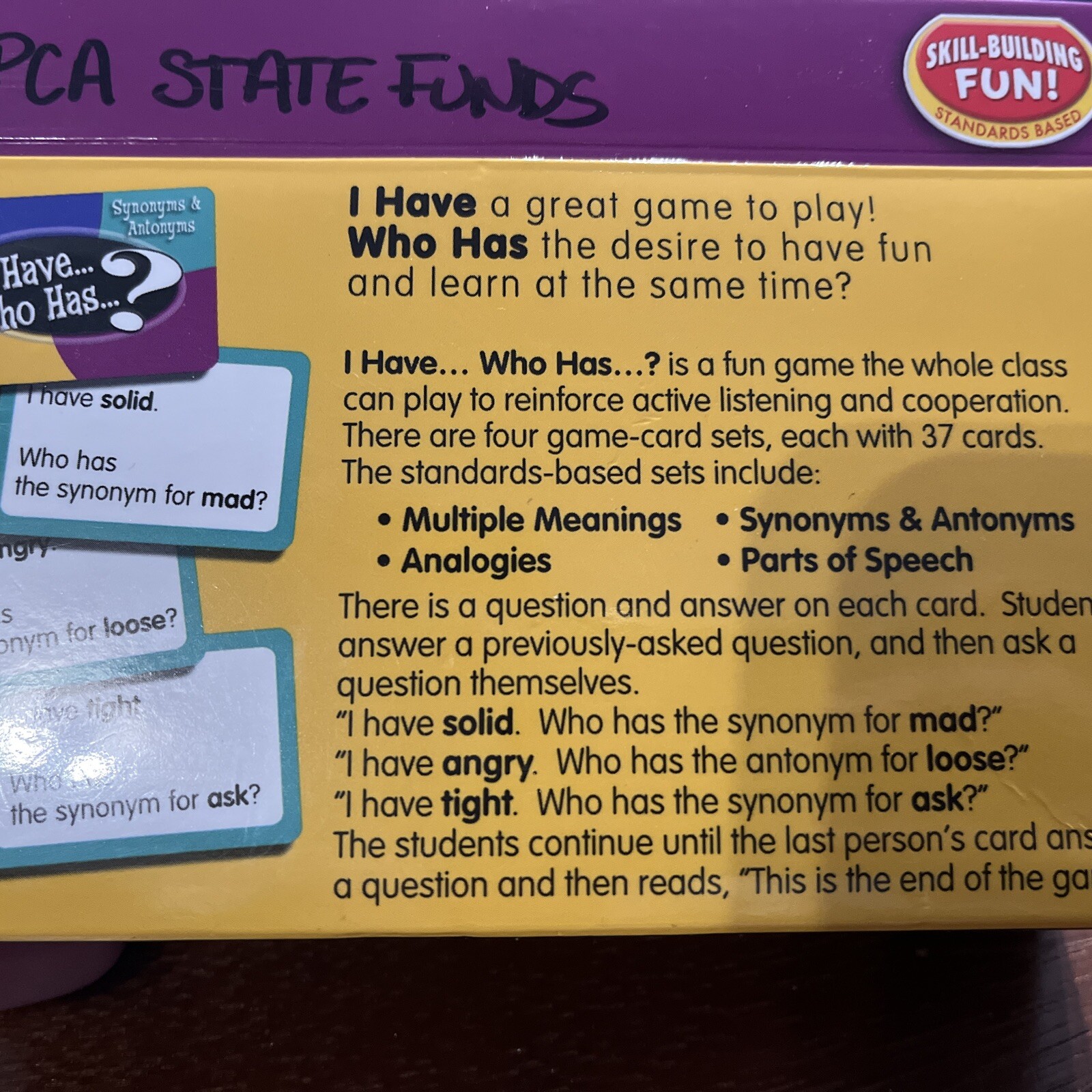 Teacher Created Resources I Have Who Has Language Arts Game Grade 3-4 Complete