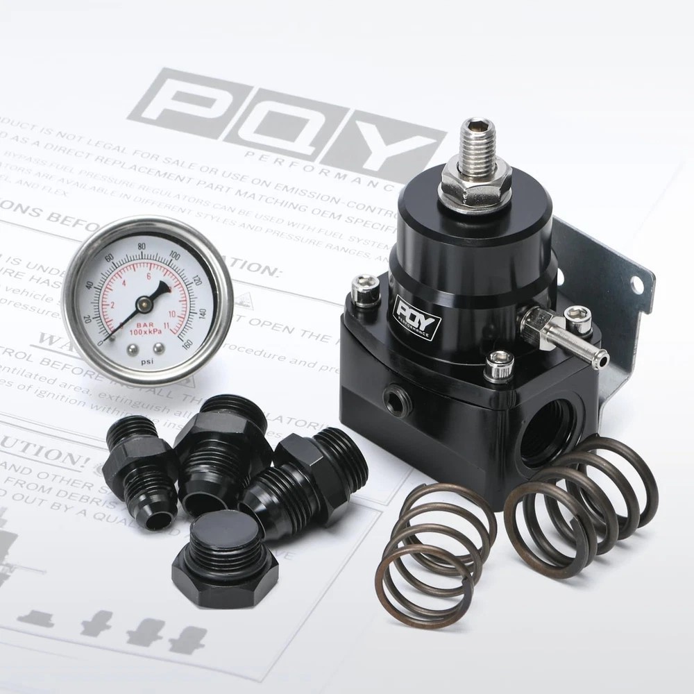 Adjustable Fuel Pressure Regulator Kit 3-70PSI with AN8 Feed Port and AN6 Return