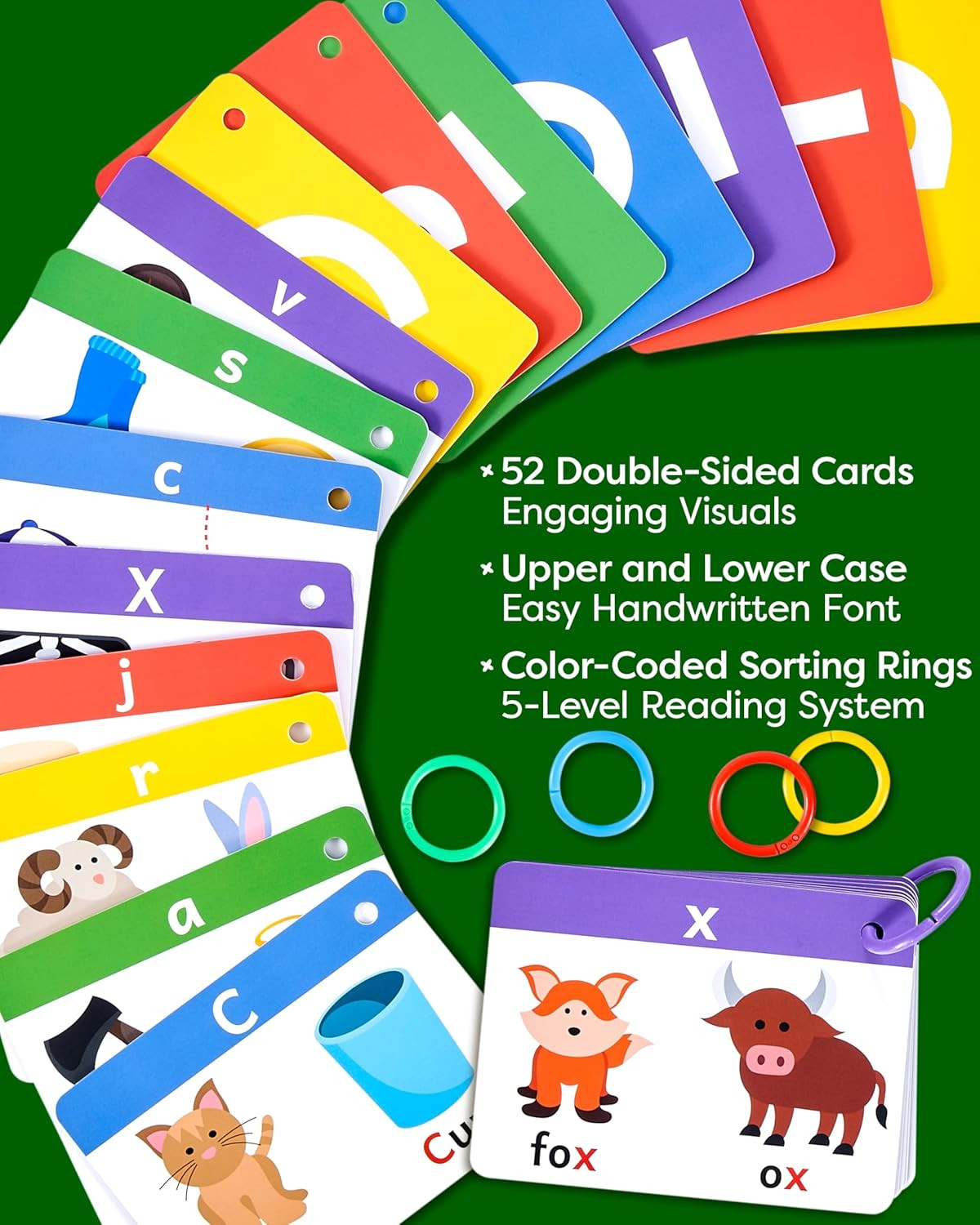 THE BAMBINO TREE Alphabet Flash Cards – Thick ABC Flash Cards for Kids Ages 3-6