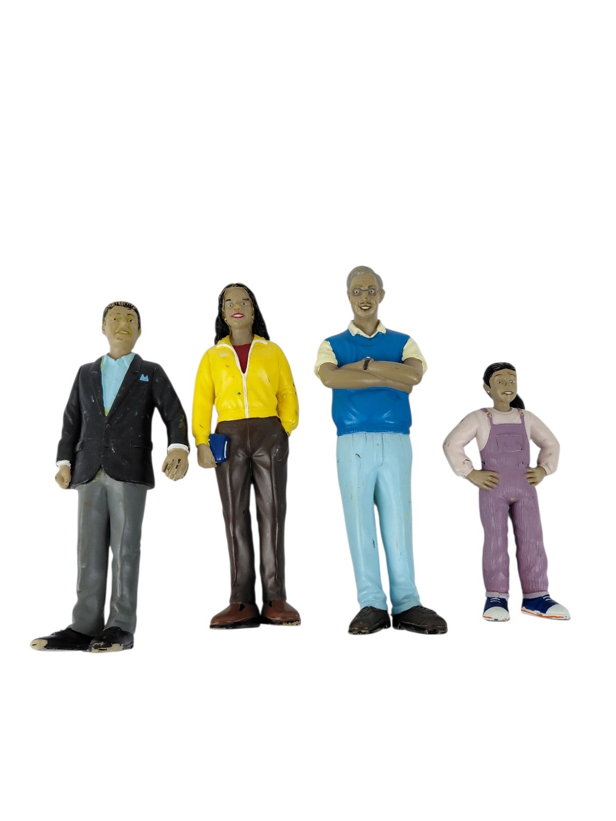 Lakeshore Block Play People Dollhouse Doll African American Mom Dad Girl Grandpa