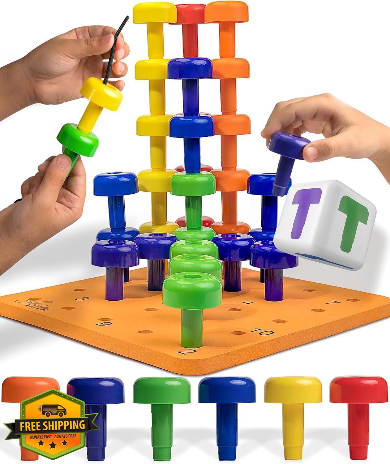 Skoolzy Montessori Pegboard 34pc Set