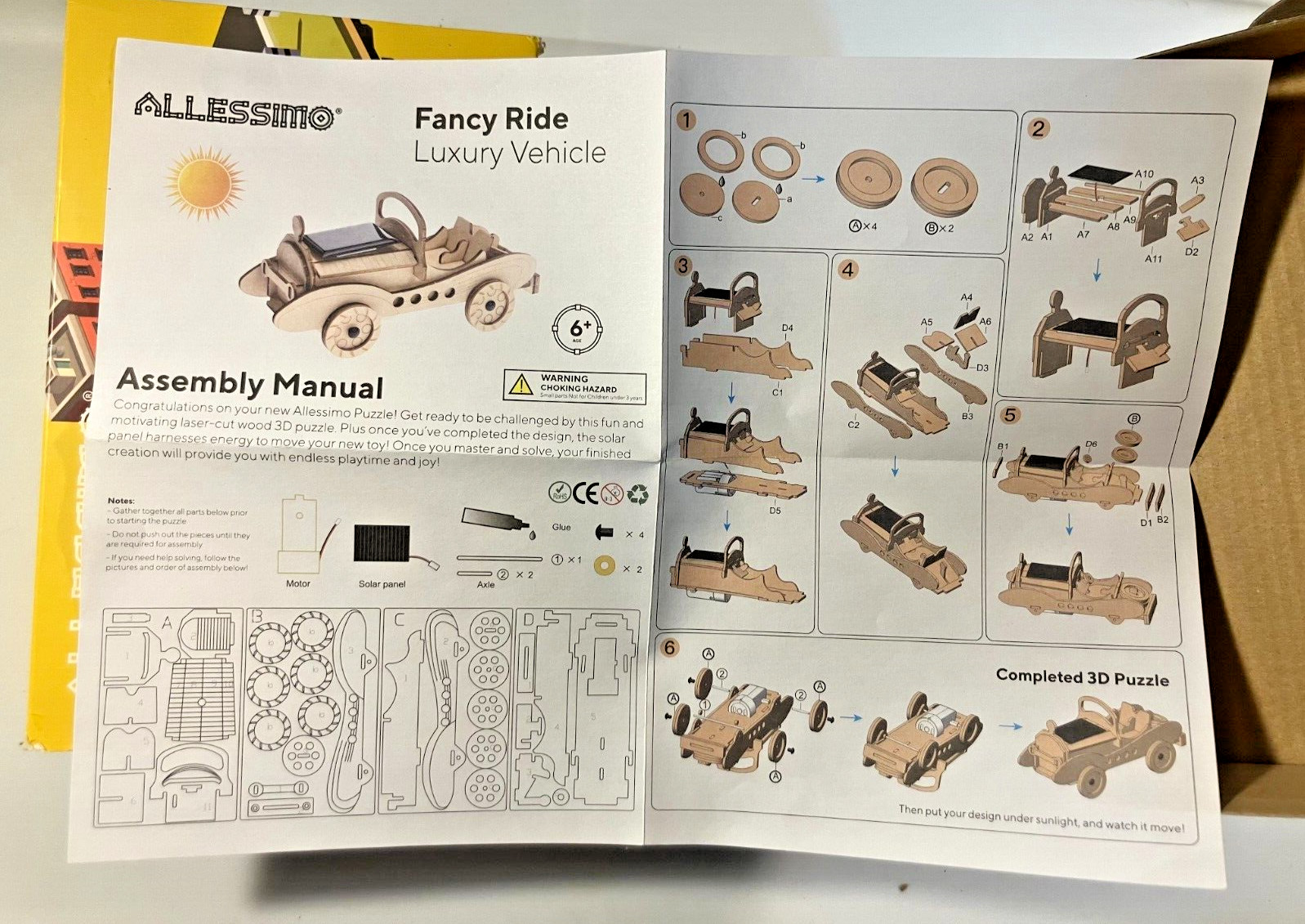 Allessimo 3D Solar Puzzle Kit – Fancy Ride Luxury Vehicle Model Kit Complete EX!