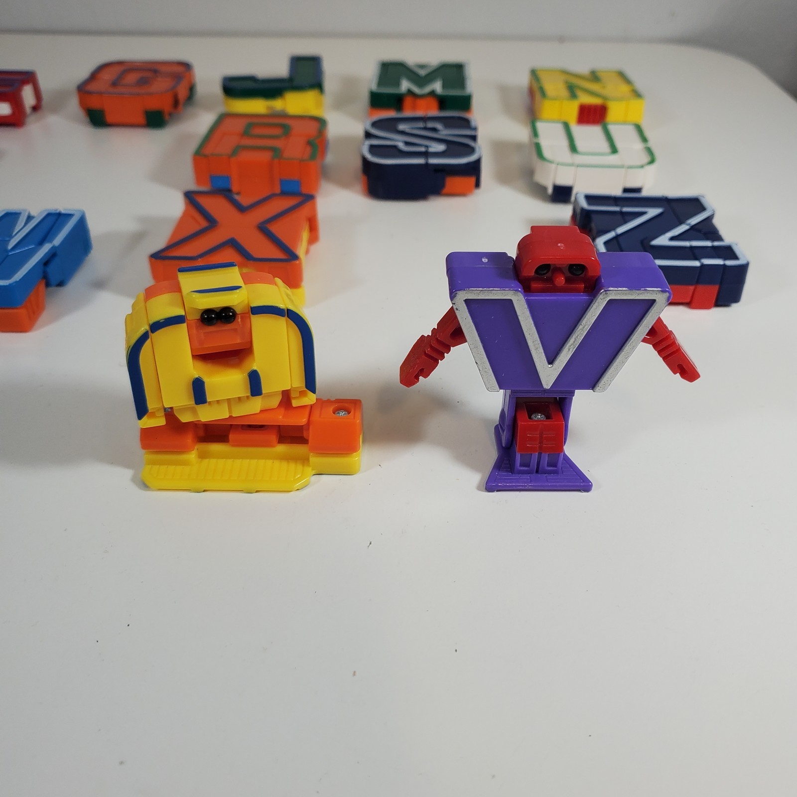 Alphabots Lot 15 Transforming Alphabet Letters Learning Toy Robots Vintage