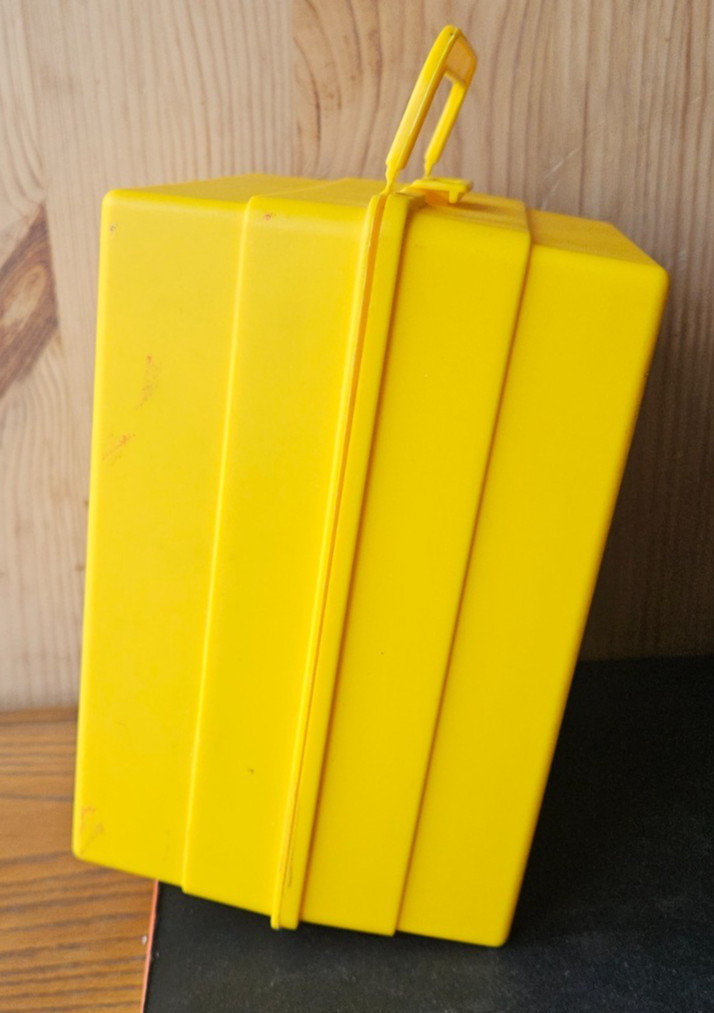 SESAME STREET EARLY LEARNING GAMES. VINTAGE YELLOW CARRY CASE. BIG BIRD IMAGE