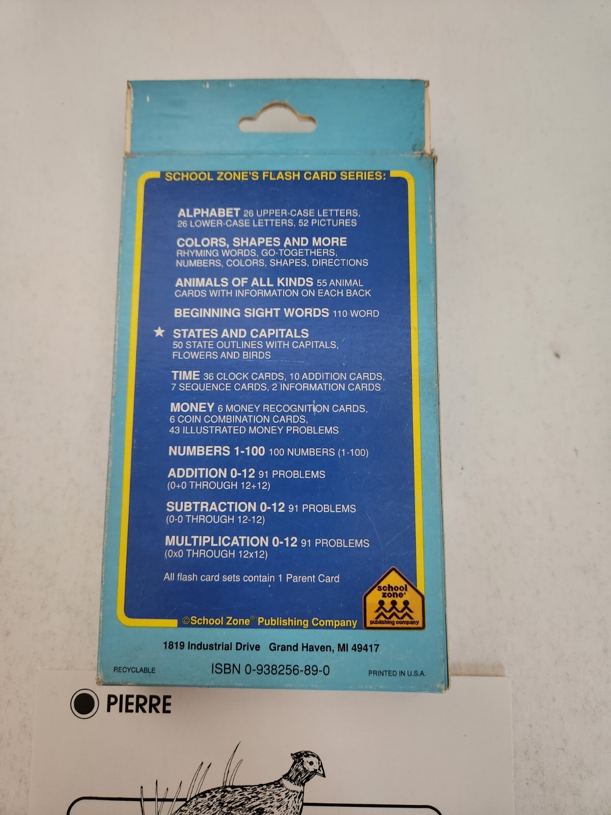 STATES & CAPITALS Flash Cards NOS from School Zone Home Schooling FREE SHIPPING