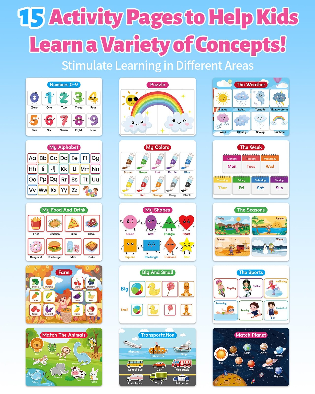 Montessori Busy Book for Toddlers 3-5, Preschool Learning Activities, Tracing Ac
