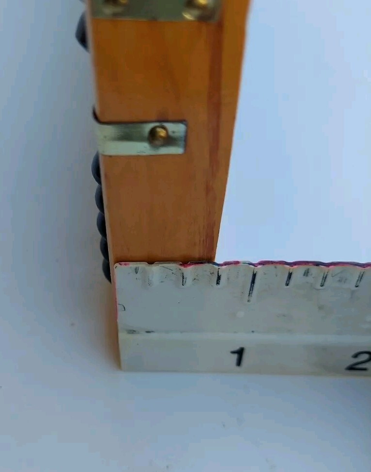 Vintage Abacus 13 Column Wood Calculator 7 Bead Rows 9½ X 4″ Metal Corners