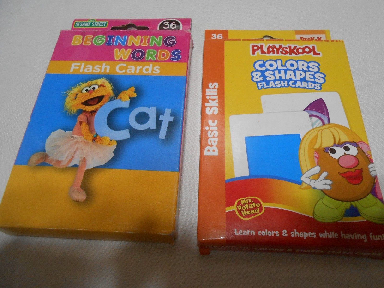 2 NEW KIDS FLASH CARDS SESAME STREET & PLAYSKOOL COLORS & SHAPES STOCKING 🎁👦👸