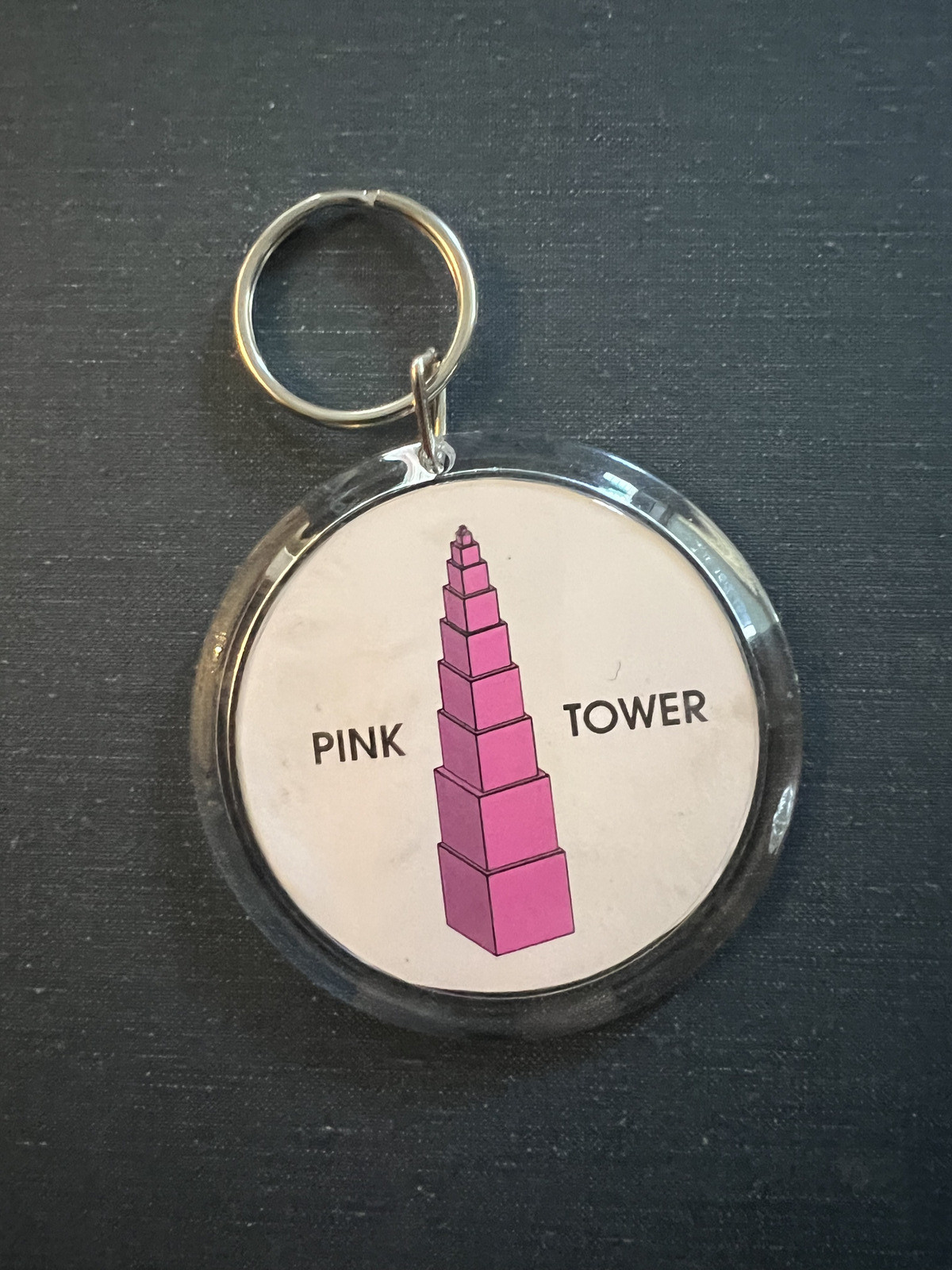Montessori Pink Tower Montessori Sensorial Material Keychain Keyring
