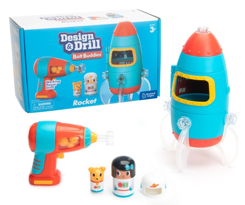 DESIGN & DRILL® Bolt Buddies® Rocket Creative Play Educational Insights NEW