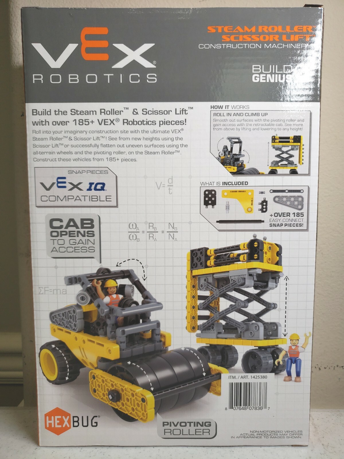 Hexbug Vex Robotics Steam Roller Scissor Lift Construction Kit185 Pieces