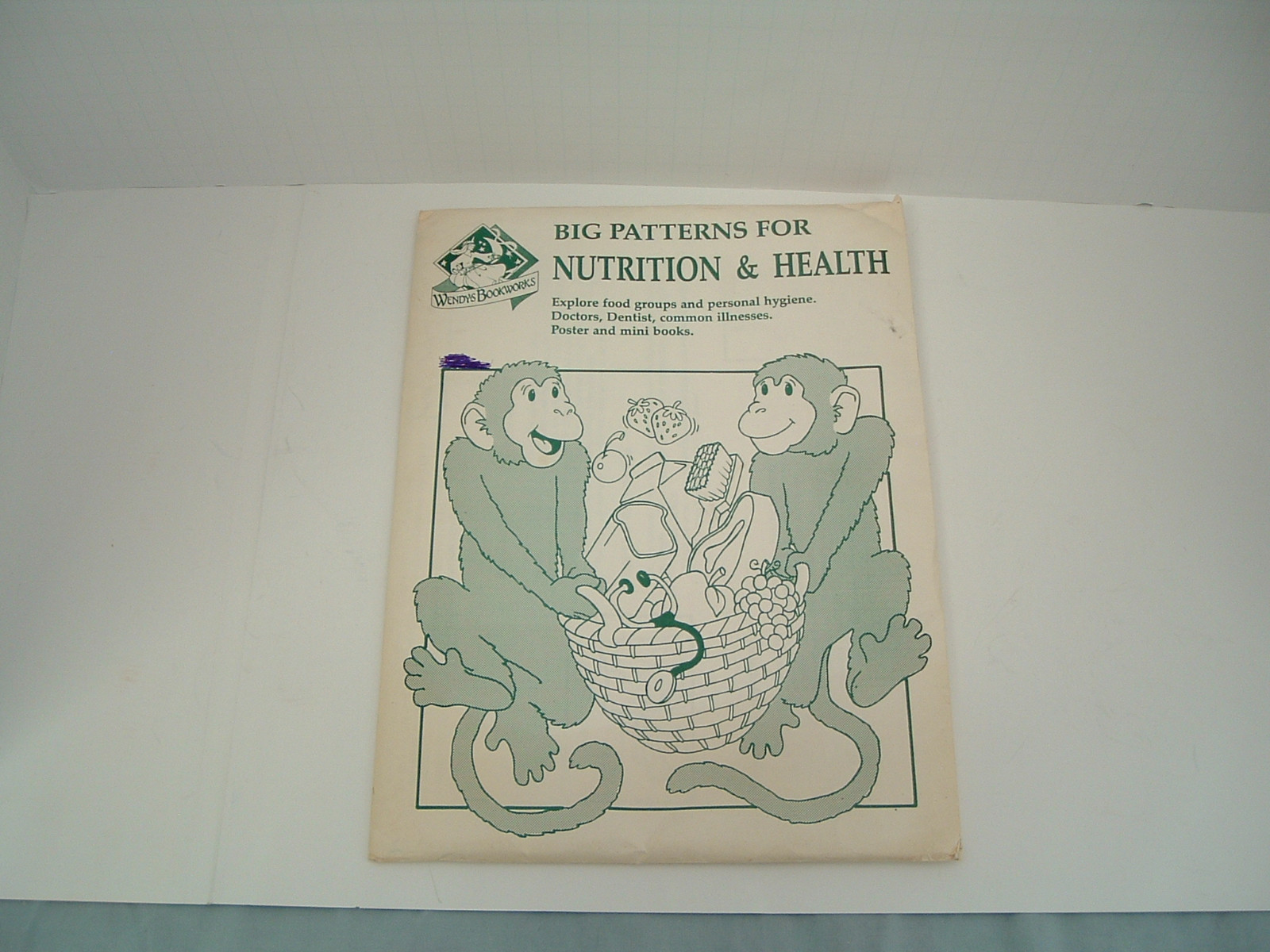 Vintange 1988 Wendys bookworks big patterns for nutrition and health poster