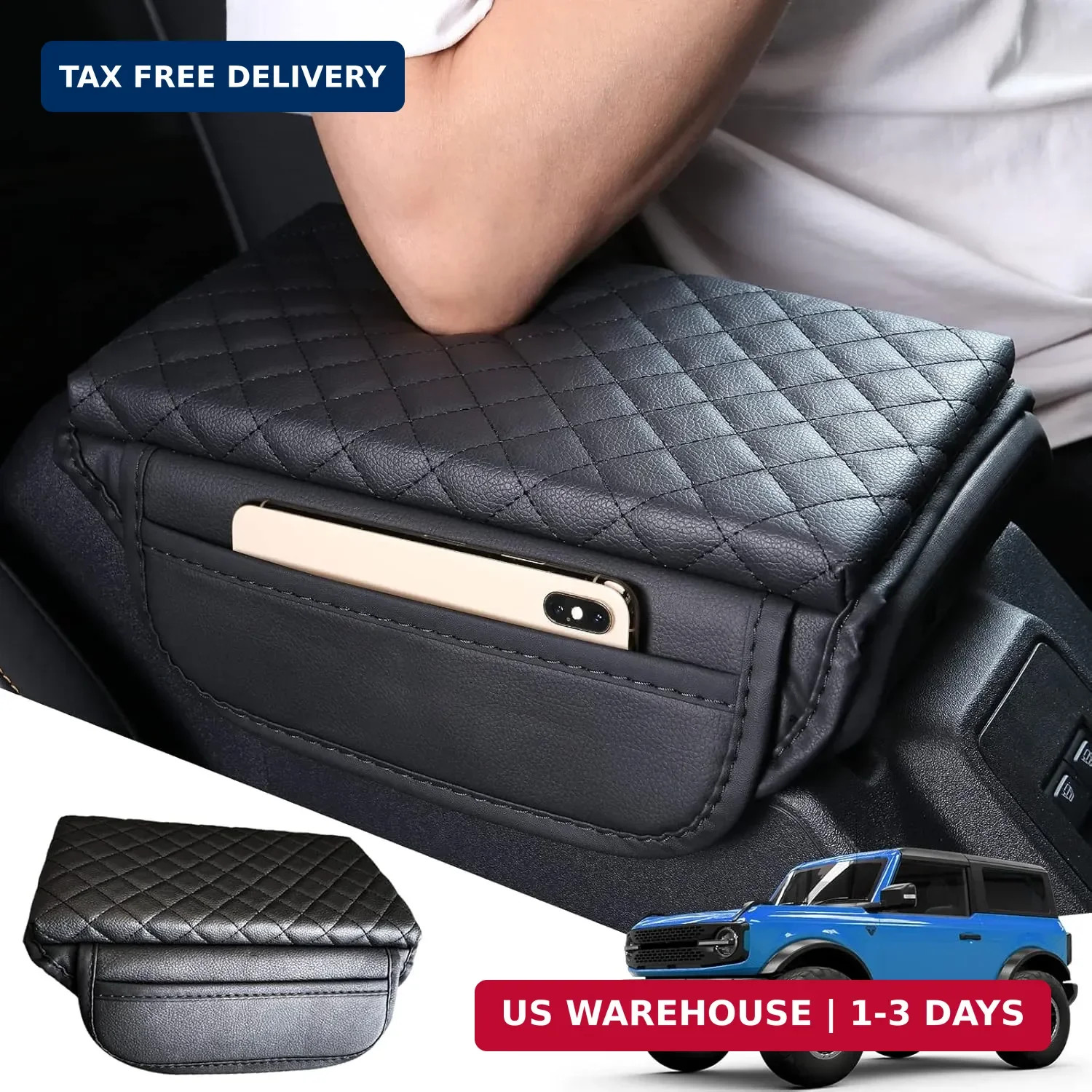 Center Console Armrest Cover for Ford Bronco Accessories 2021 2022 2023 2024 202