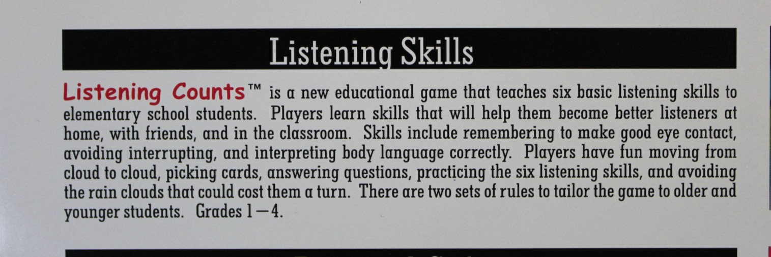 Homeschool Franklin Learning System Listening Counts 1-4 Interactive Board Game