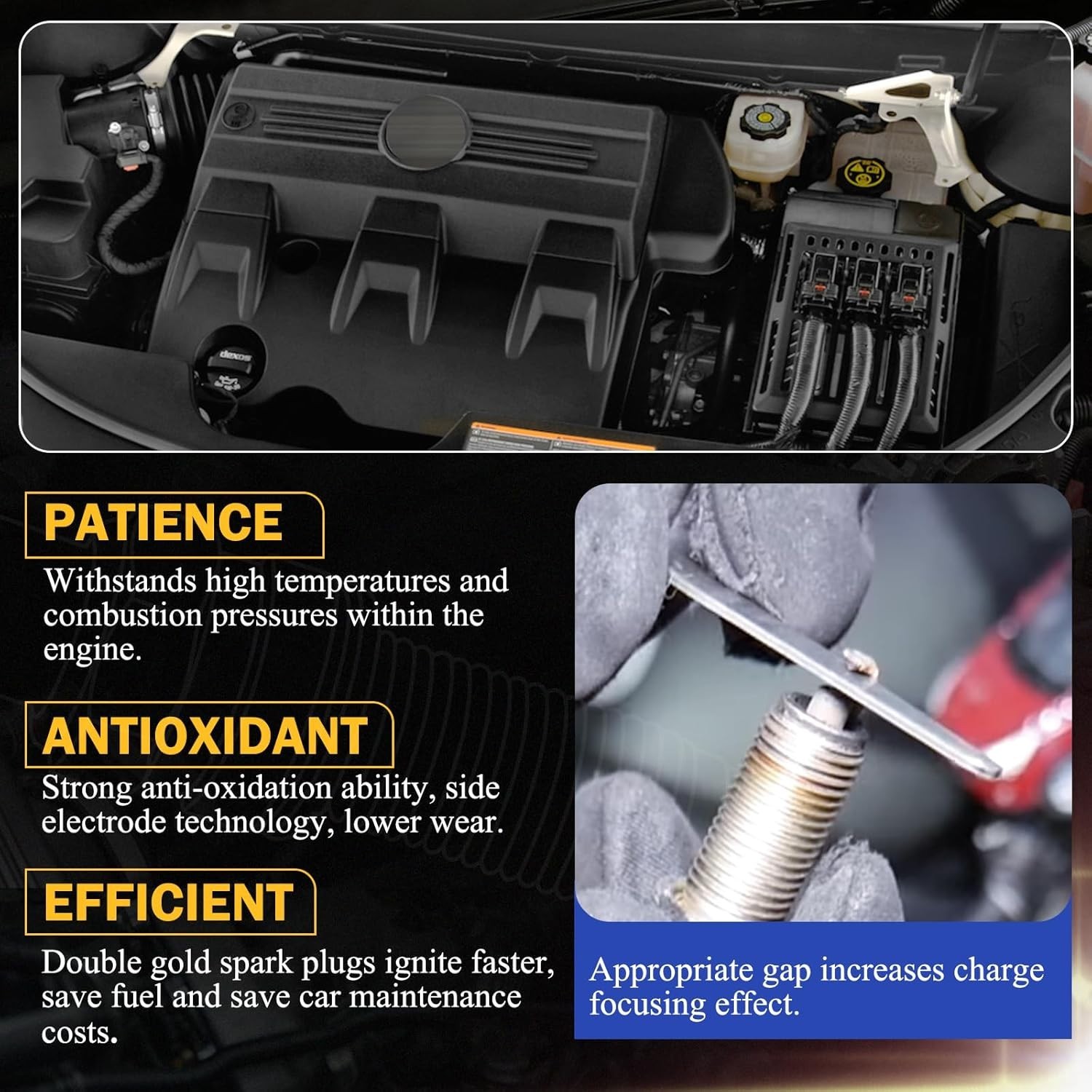 SP493 Double Iridium Spark Plugs Fit for Ford F150 F250 F350 E150 E250 E350 E450