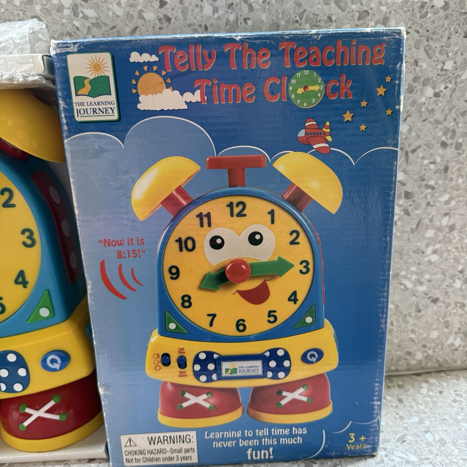 The Learning Journey Telly The Teaching Time Clock Blue/Yellow NOS W/BOX