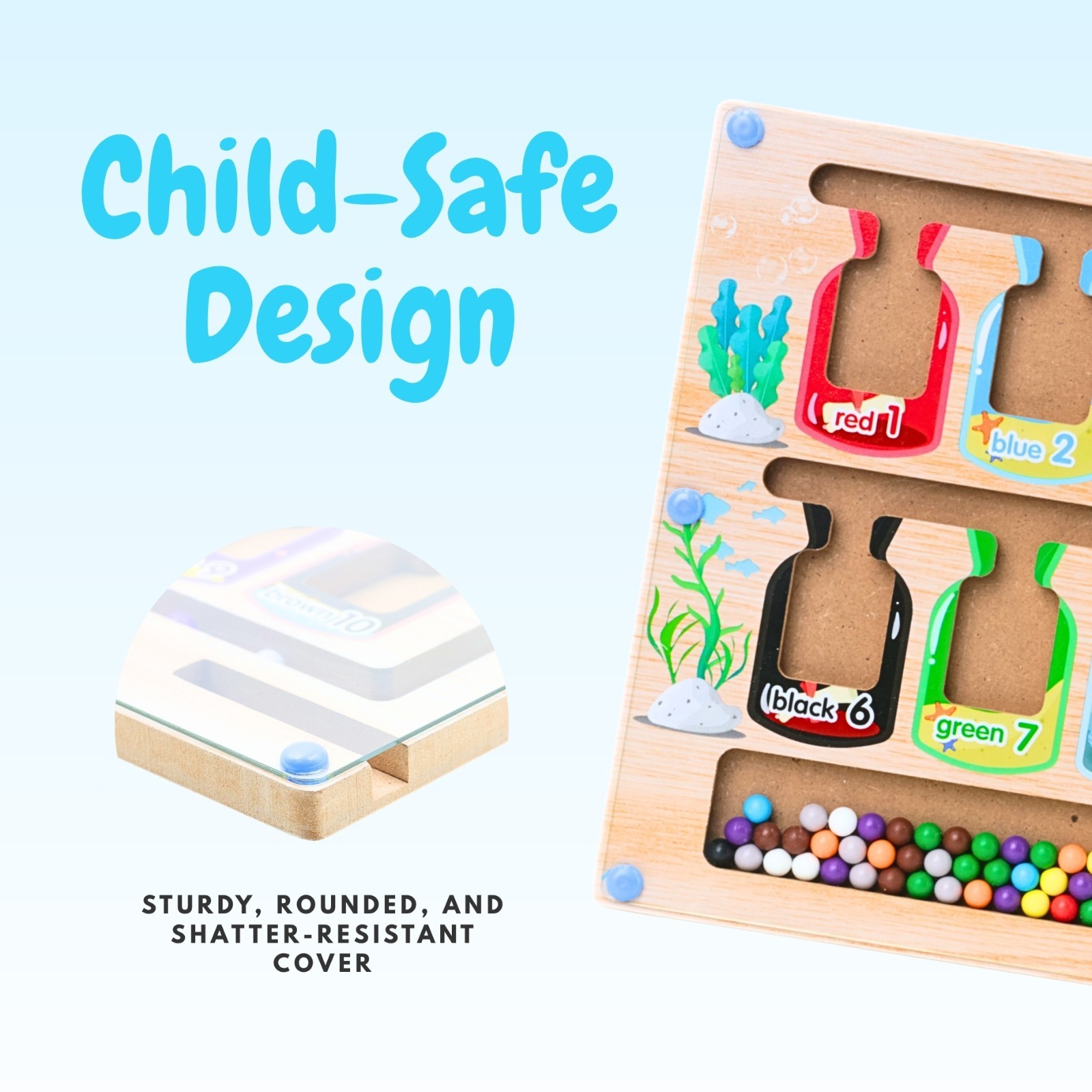 Magnetic Color Sorting & Counting Board Toy for Kids–Montessori Learning Puzzle