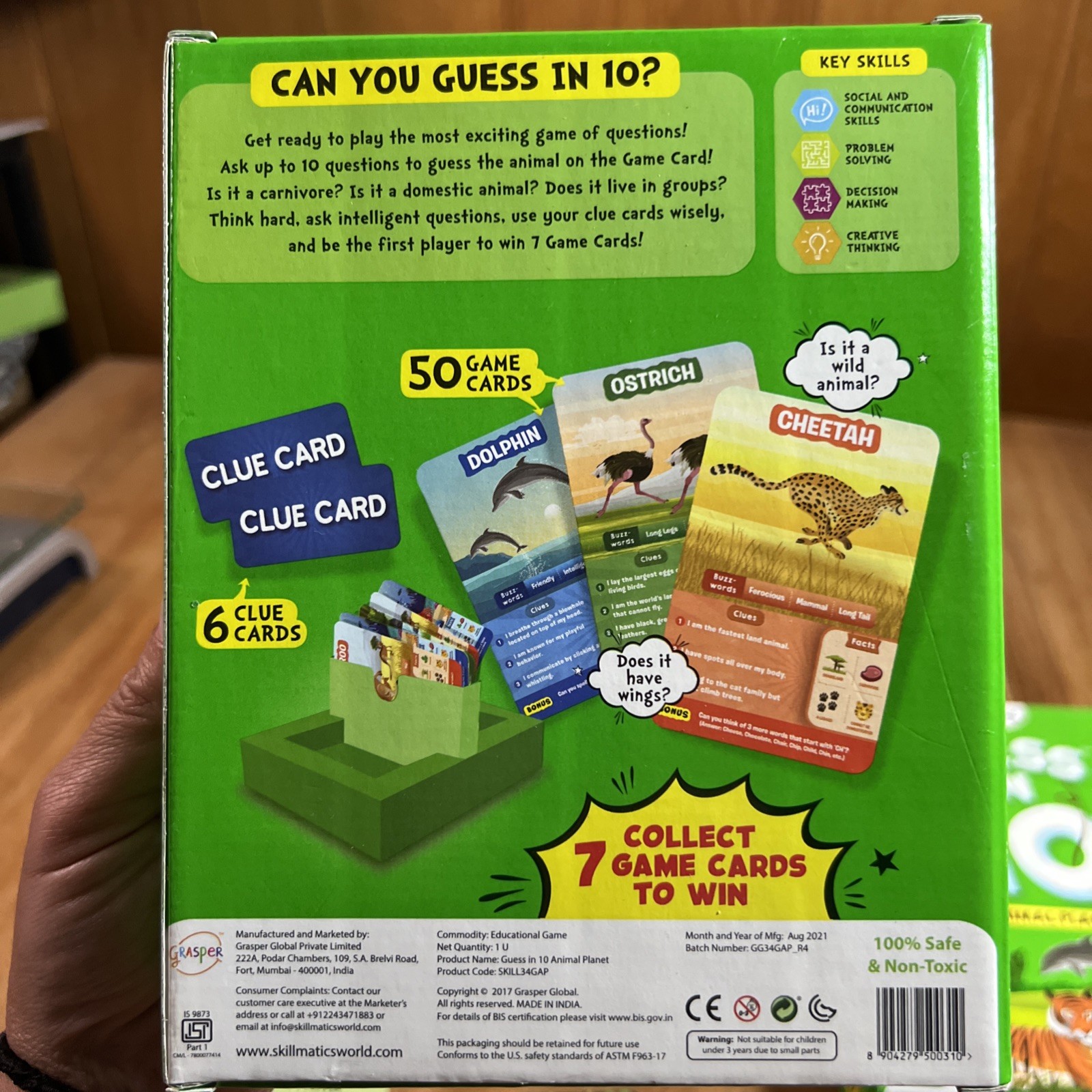Skillmatics Guess in 10 Animal Planet Card Game Childs Learning Game