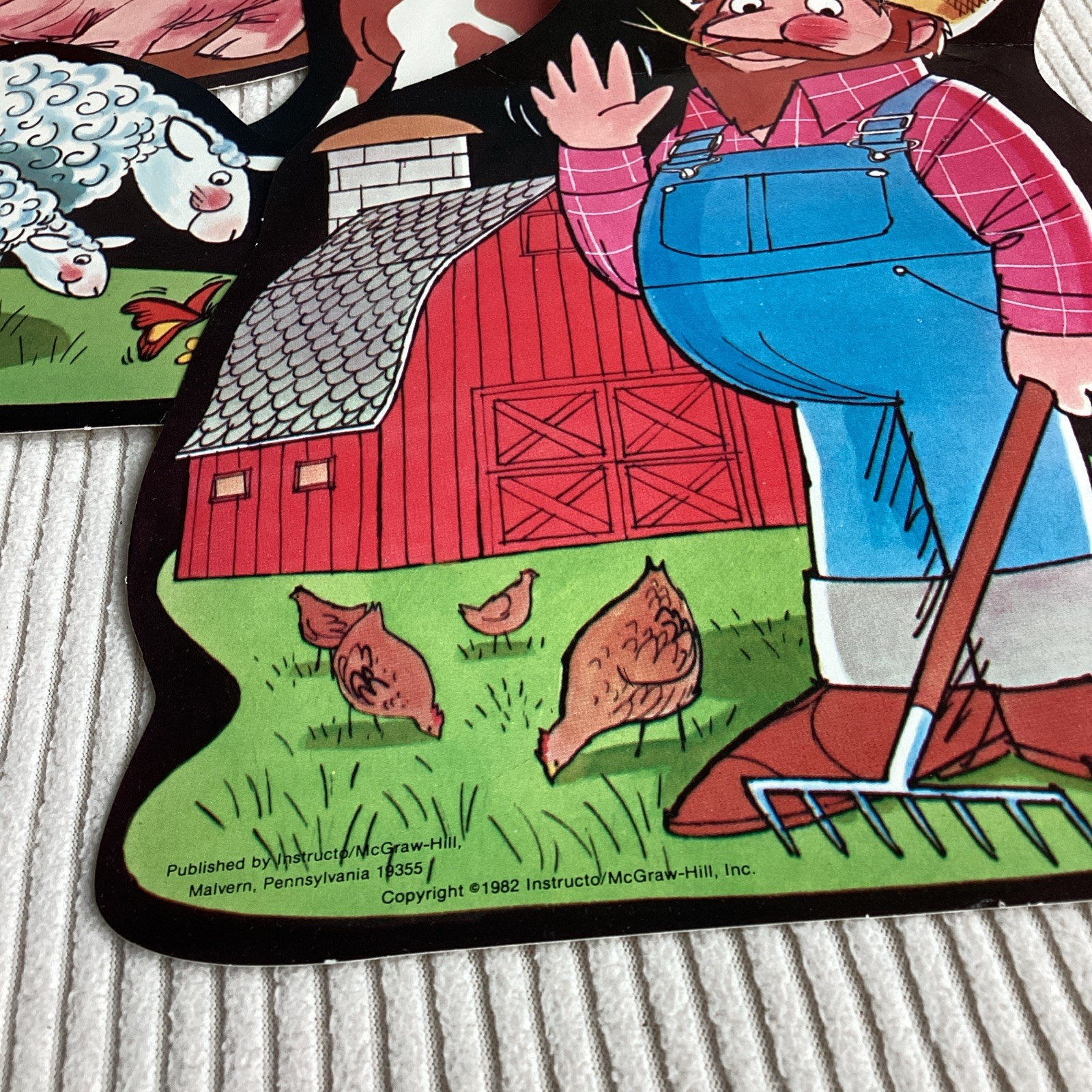 Vtg Old Macdonald Had A Farm Felt Board Story Figures Animals Educational Music