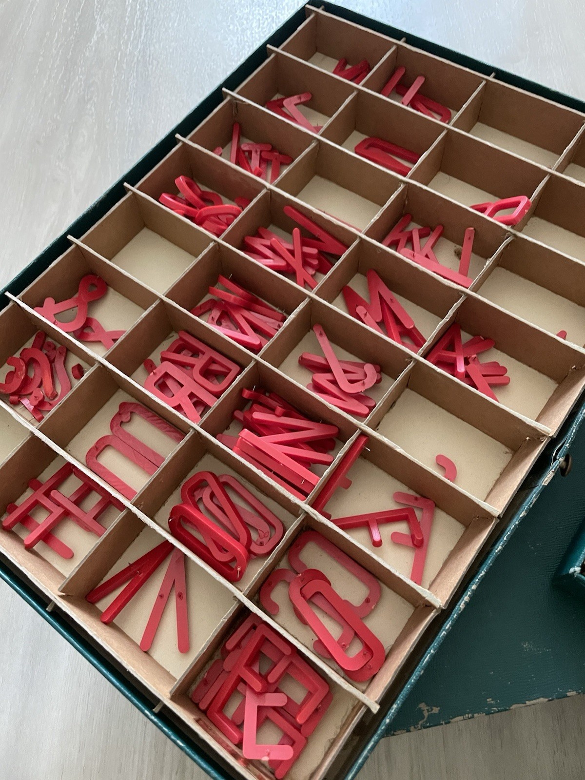 Antique Set Of Montessori Movable Alphabet Black/ Red/ White Education-Billboard