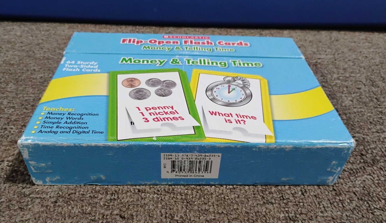 Scholastic Flip-Open Flash Cards Money & Telling Time COMPLETE