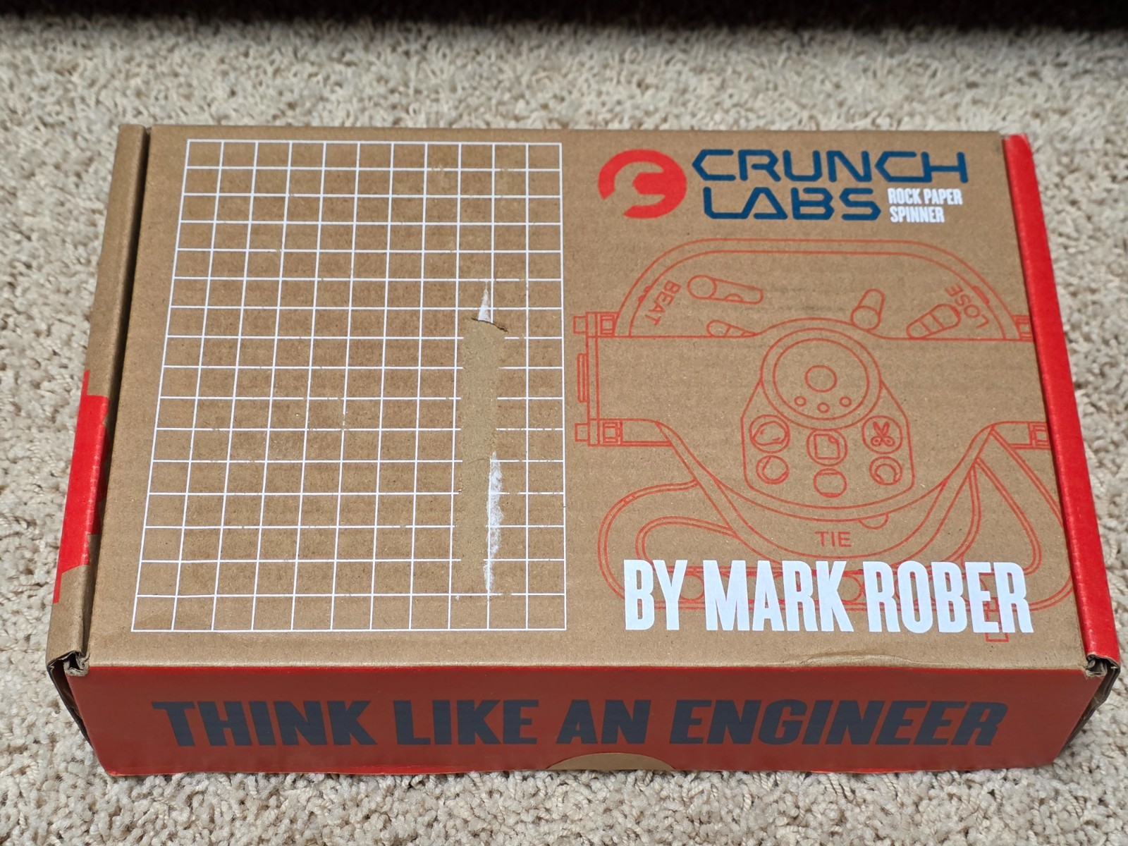 Crunch Labs By Mark Rober S.T.E.M. Build Box – Rock Paper Spinner, New