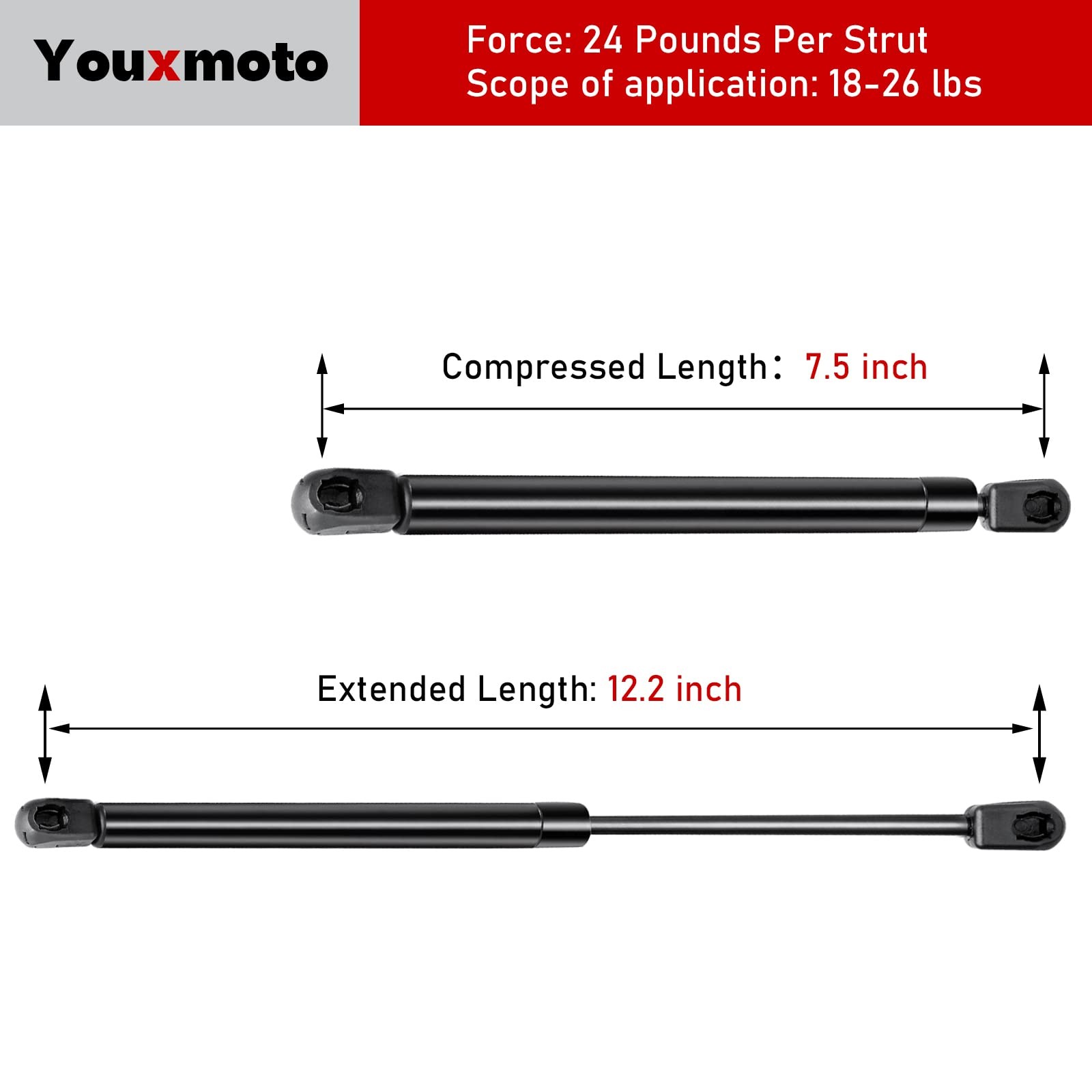 12 inch 24Lb/107N Gas Shocks Struts Spring Lift 12 inch, 24 LB /107 N