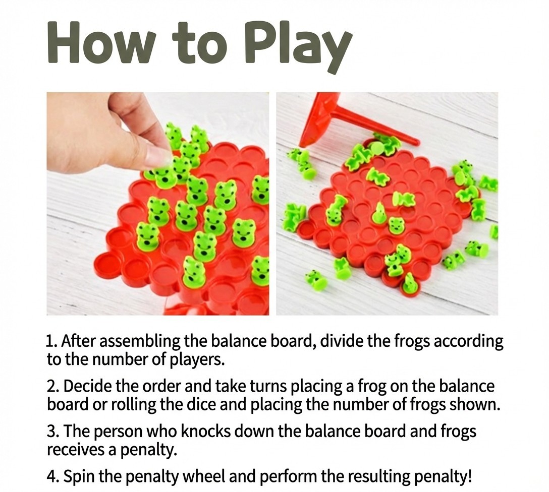 Frog Balance Game Balancing Toy Tabletop Family Party Kids Random 1pc Korea NEW