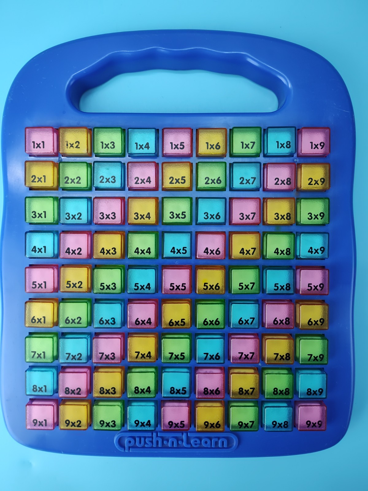 Push & Learn Colorful Multiplication Educational Learning Toy Blue Colorful