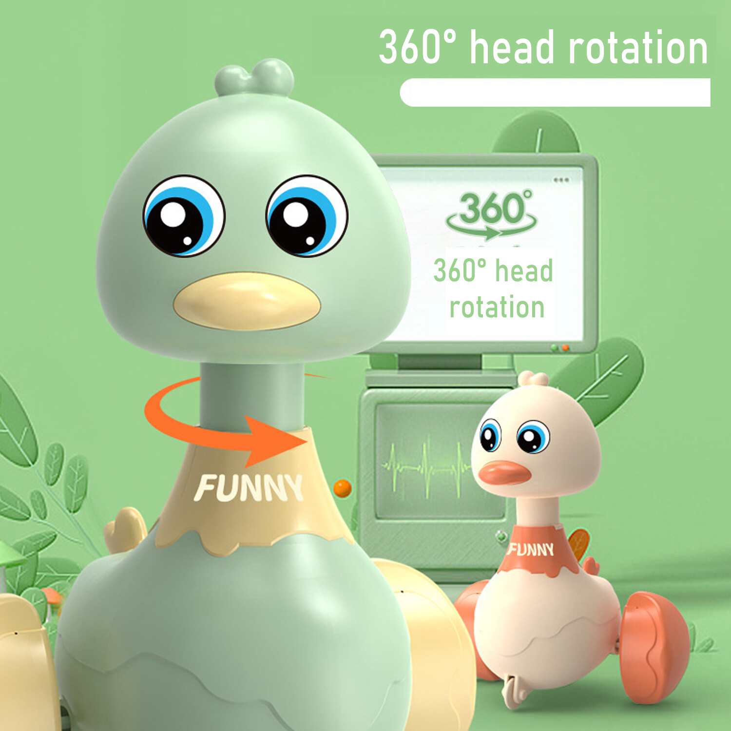 Educational Baby Toy,Press and Wiggle Duckie for Intellectual Development