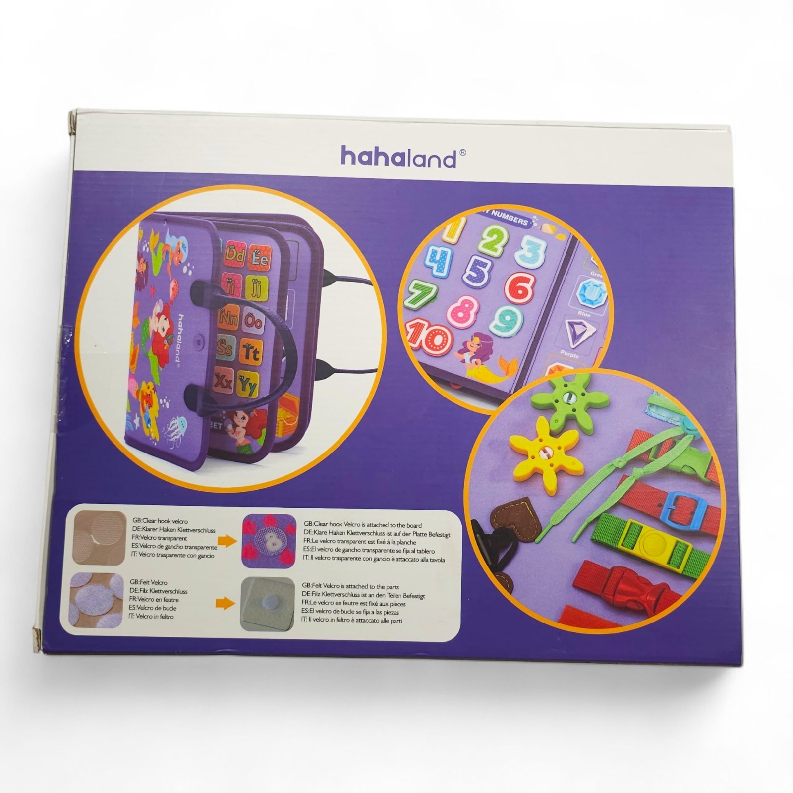 hahaland Toddler Busy Board Mermaid Montessori Sensory Toy Fine Motor Skills NIB