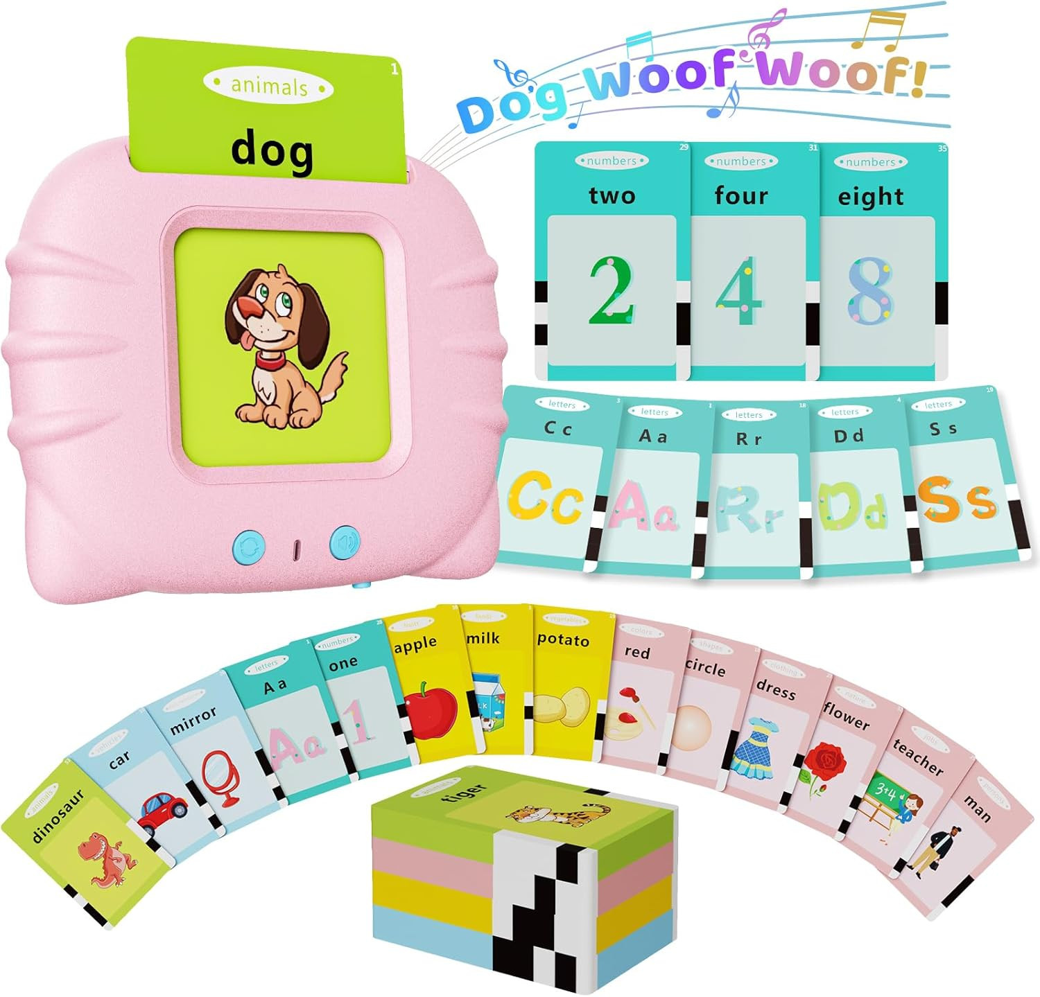 Toddler Toys Bilingual English and Spanish Talking Flash Cards for 1 2 3 4 5 6 Y