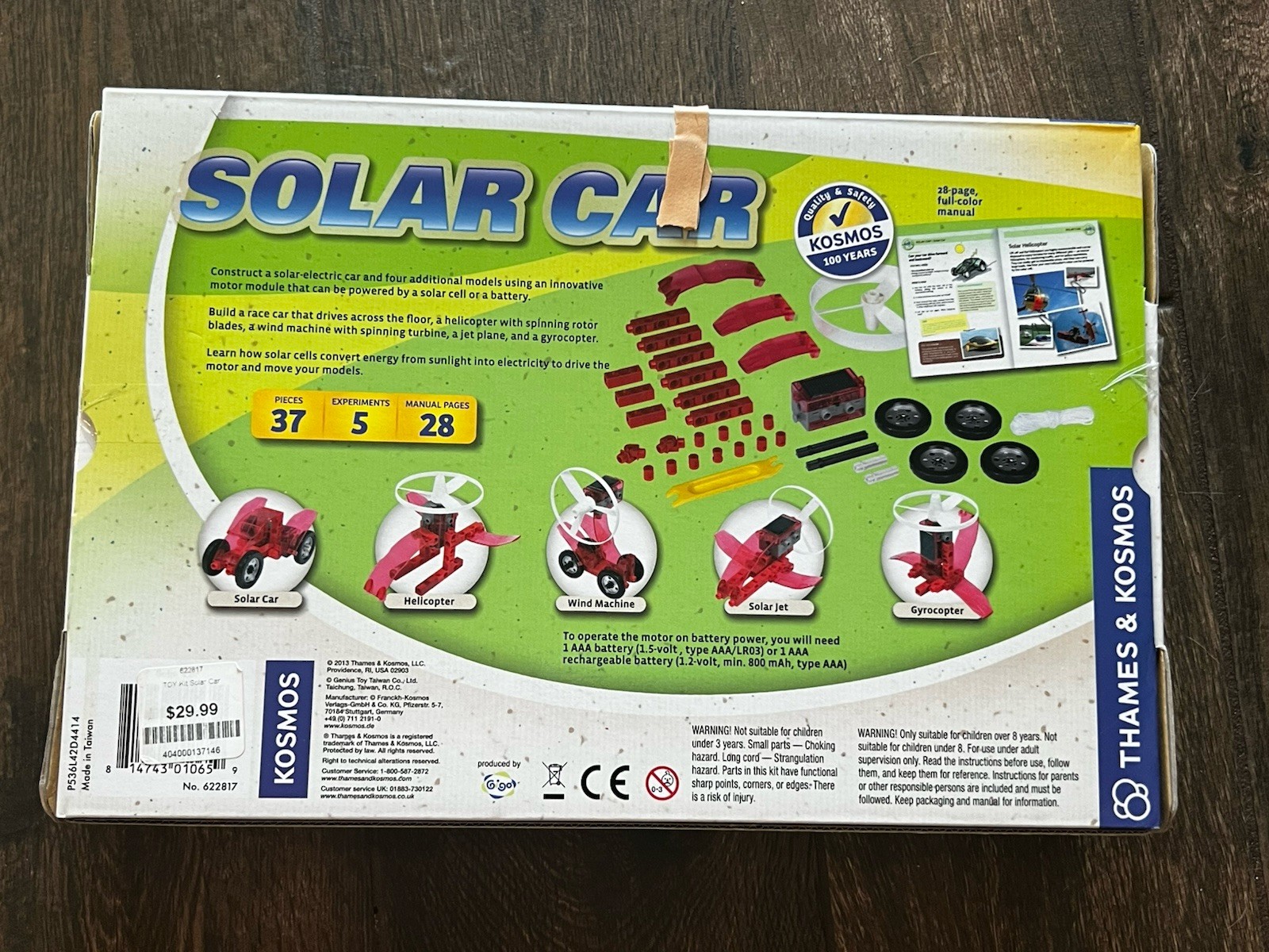 Solar Car Experiment Kit by Thames & Kosmos Games kids Construction 622817 NEW